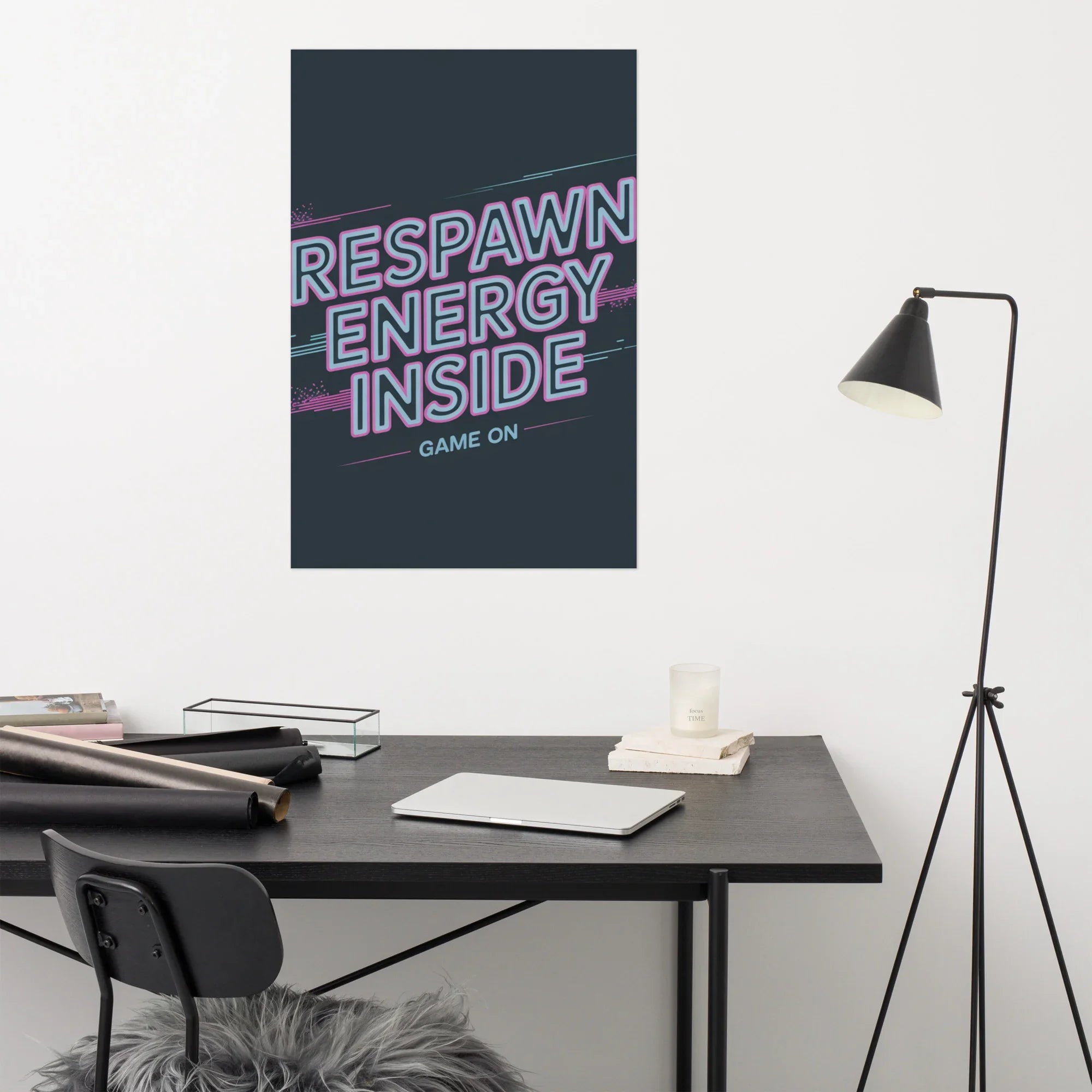 Respawn Energy Inside – Neon Gamer Motivation Art - RaZits