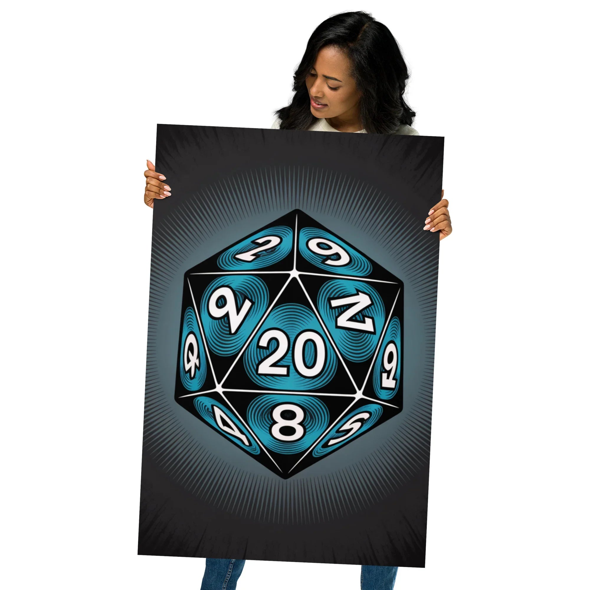 Roll For Glory – D20 Dice Art Poster for RPG Fans and Dungeon Masters - RaZits