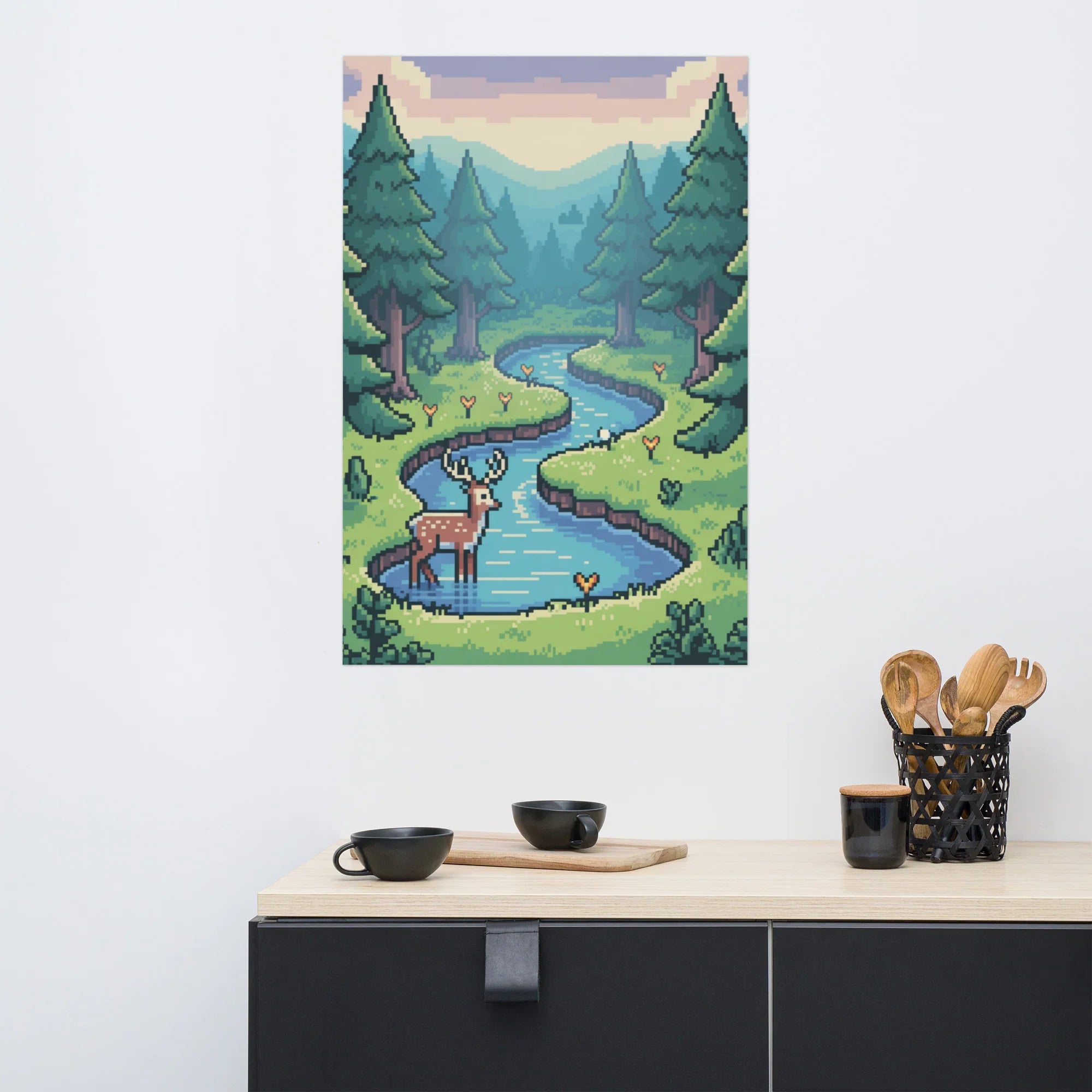 Pixel Art Landscape – Cozy Nature Gaming Wall Art for Indie-Game Lovers - RaZits