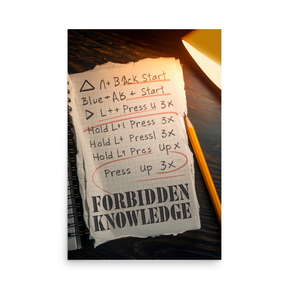 The Forbidden Scroll cheat code poster close-up 189gsm matte texture detail