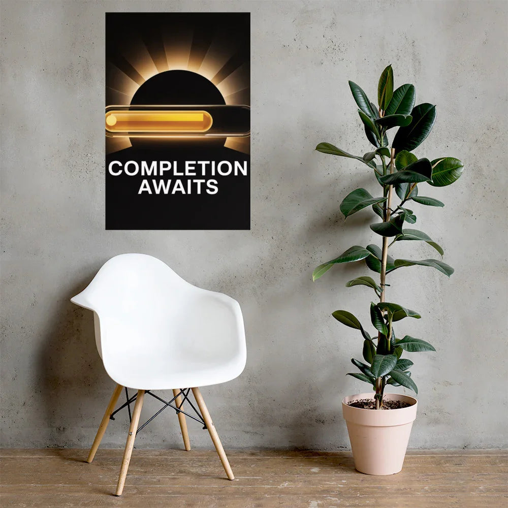 Completion Awaits – Minimalist Gaming Progress Poster for Motivated Gamers - RaZits
