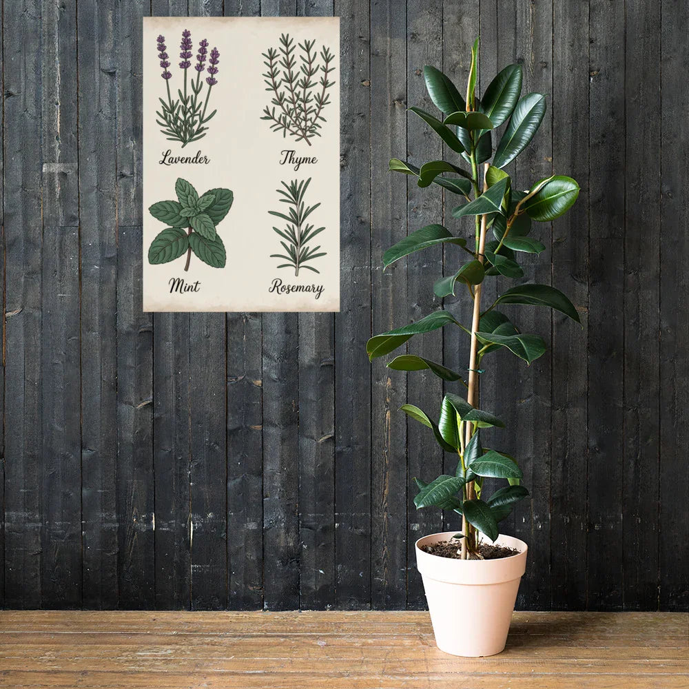 Herb Chart Poster – Vintage Botanical Wall Print - RaZits