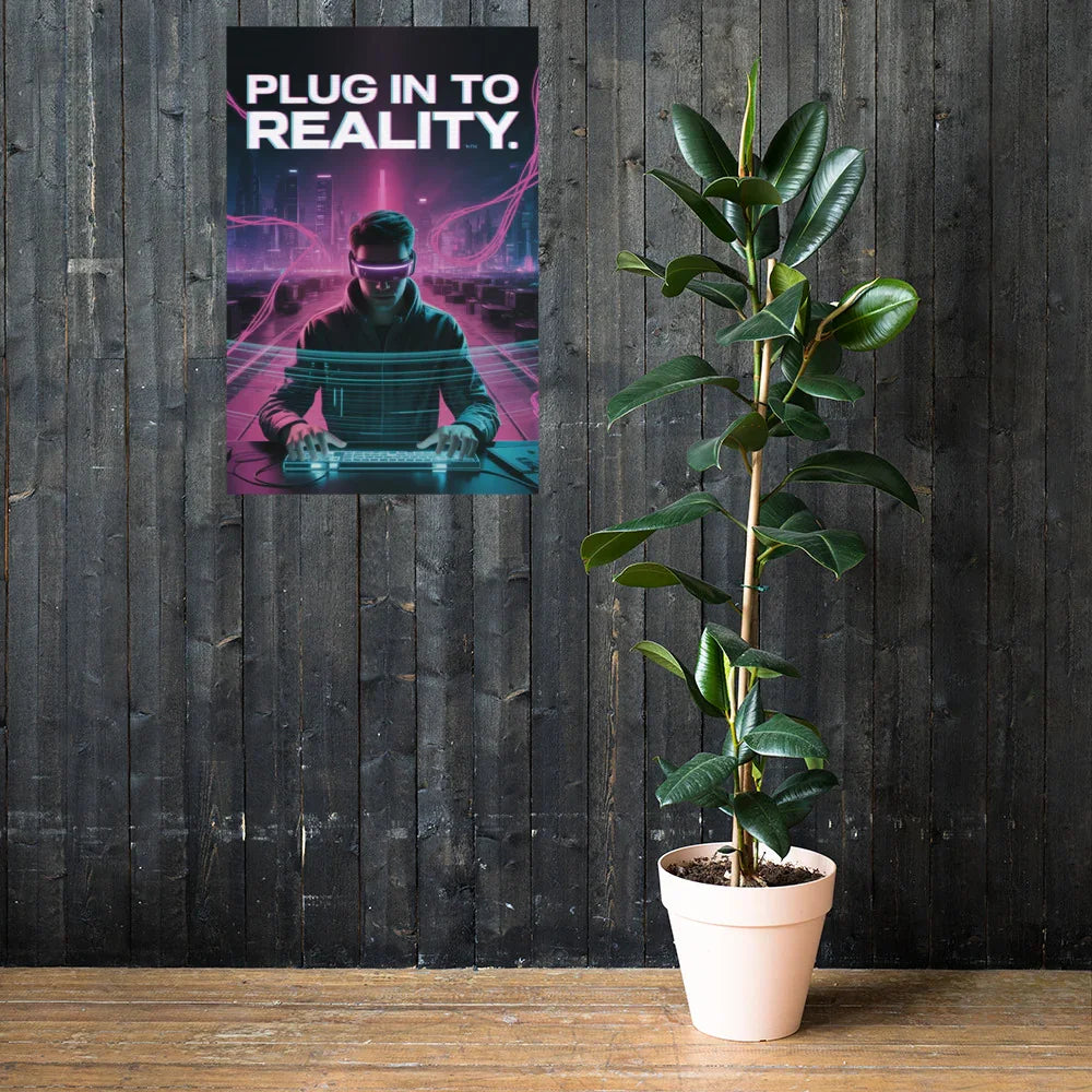 Plug In To Reality Cyberpunk Gaming Wall Art – VR Aesthetic Room Decor - RaZits