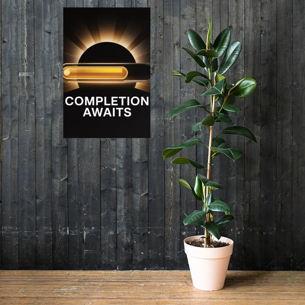 Completion Awaits – Minimalist Gaming Progress Poster for Motivated Gamers - RaZits