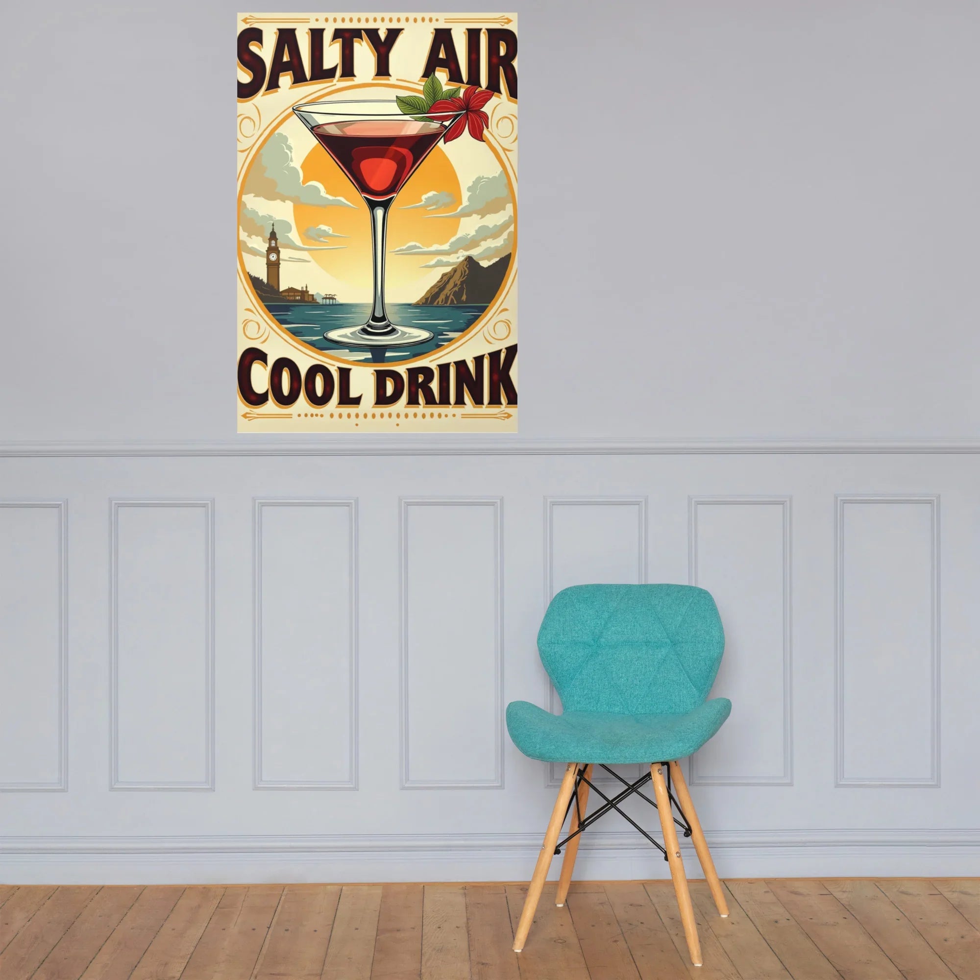 Salty Air, Cool Drink – Coastal Martini Poster - RaZits