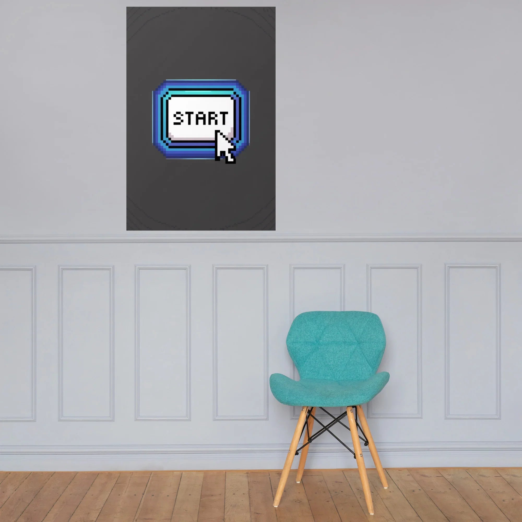 Start Button Pixel Art – Retro Minimal Gaming Design - RaZits