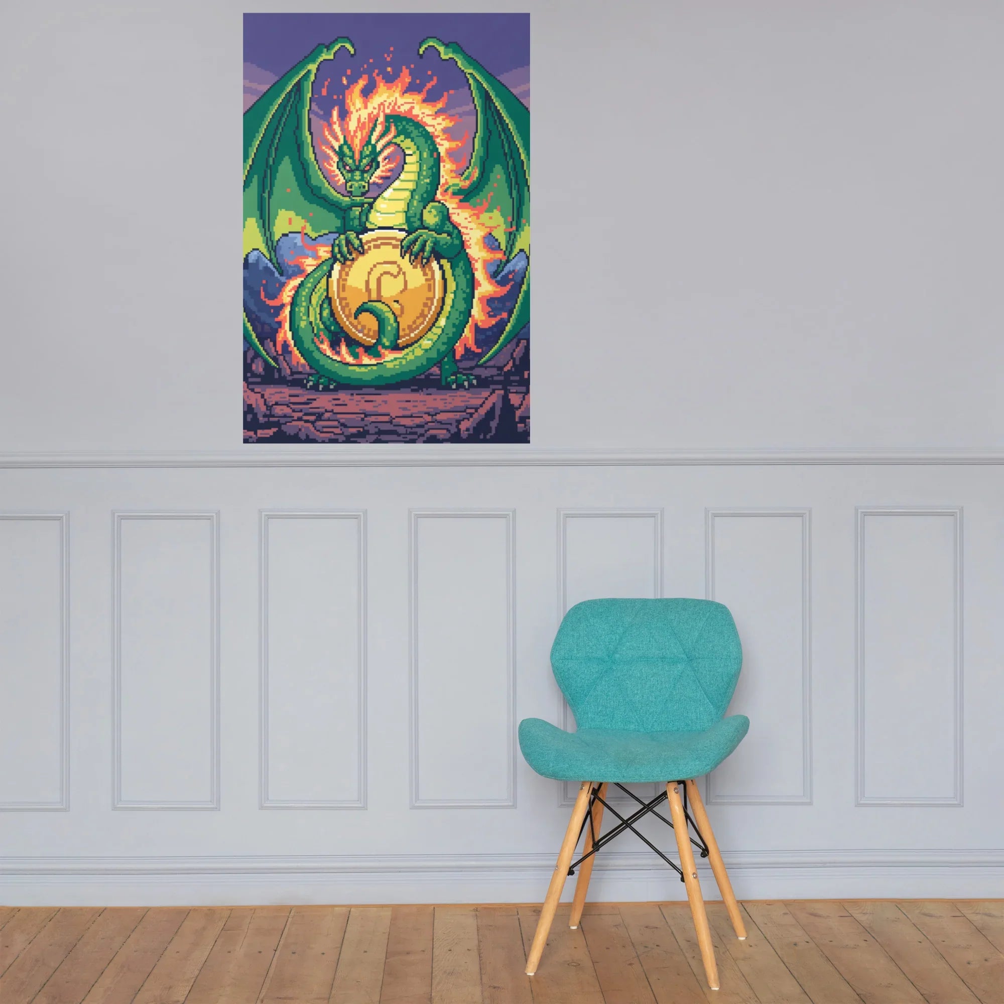 Pixel Dragon Guardian Boss Battle Poster - RaZits