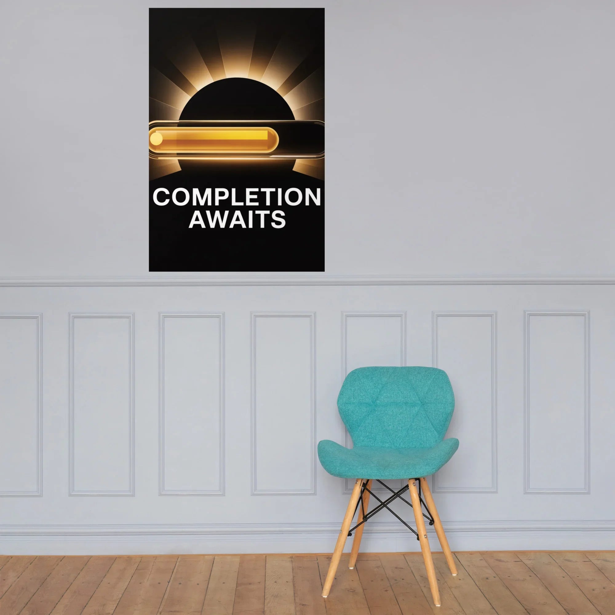 Completion Awaits – Minimalist Gaming Progress Poster for Motivated Gamers - RaZits