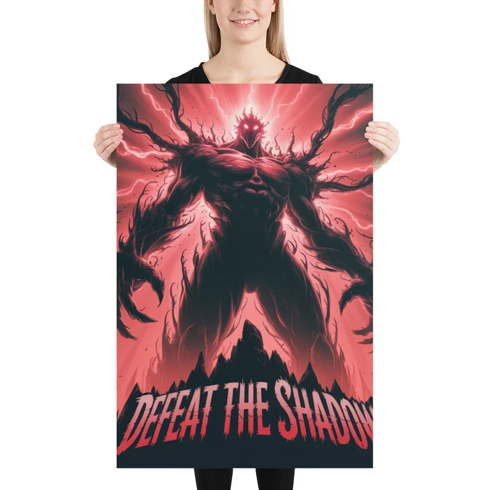 Defeat the Shadow Dark Fantasy Boss Battle Poster - RaZits