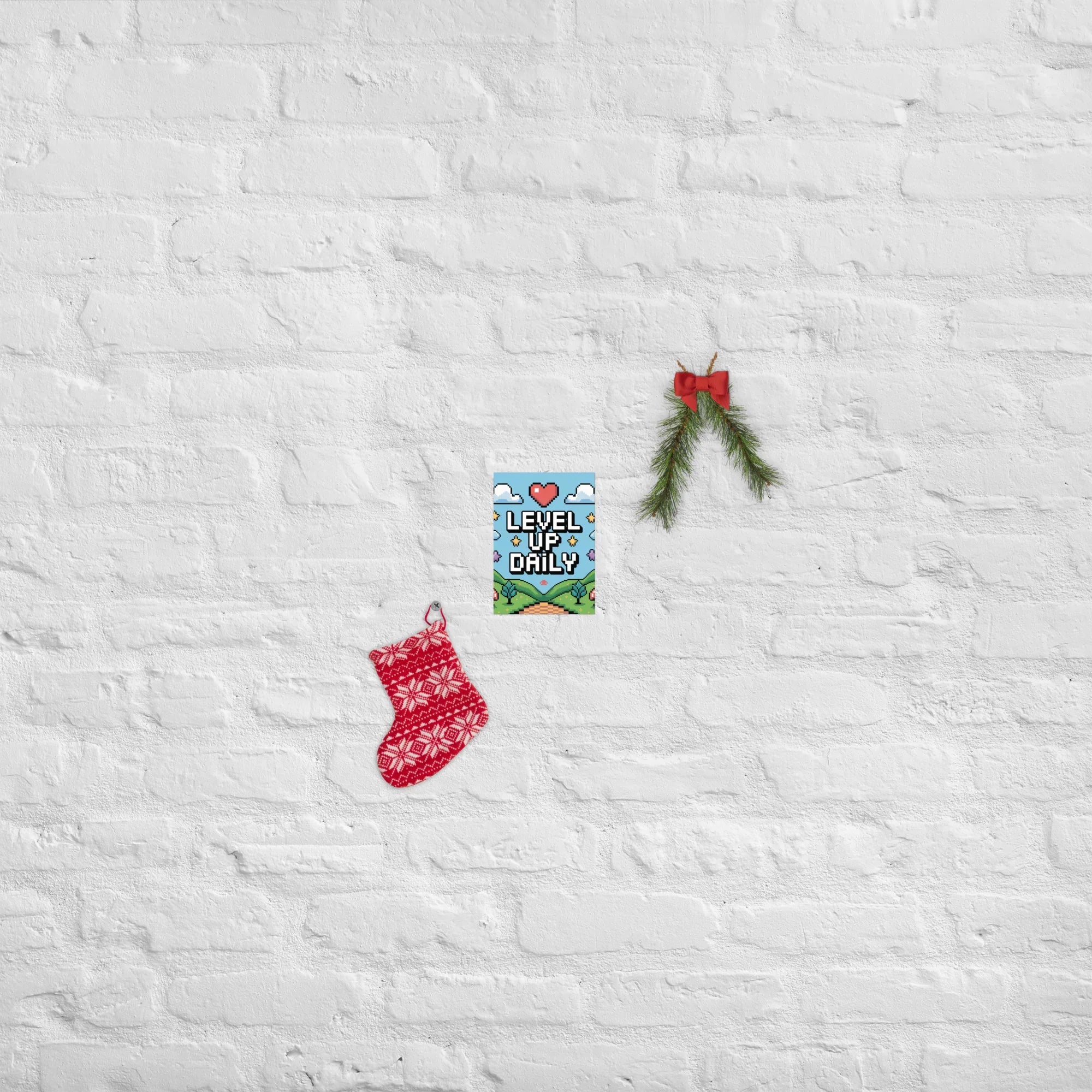 Level Up Daily – Pixel Art Motivational Gaming Poster for Retro Lovers - RaZits