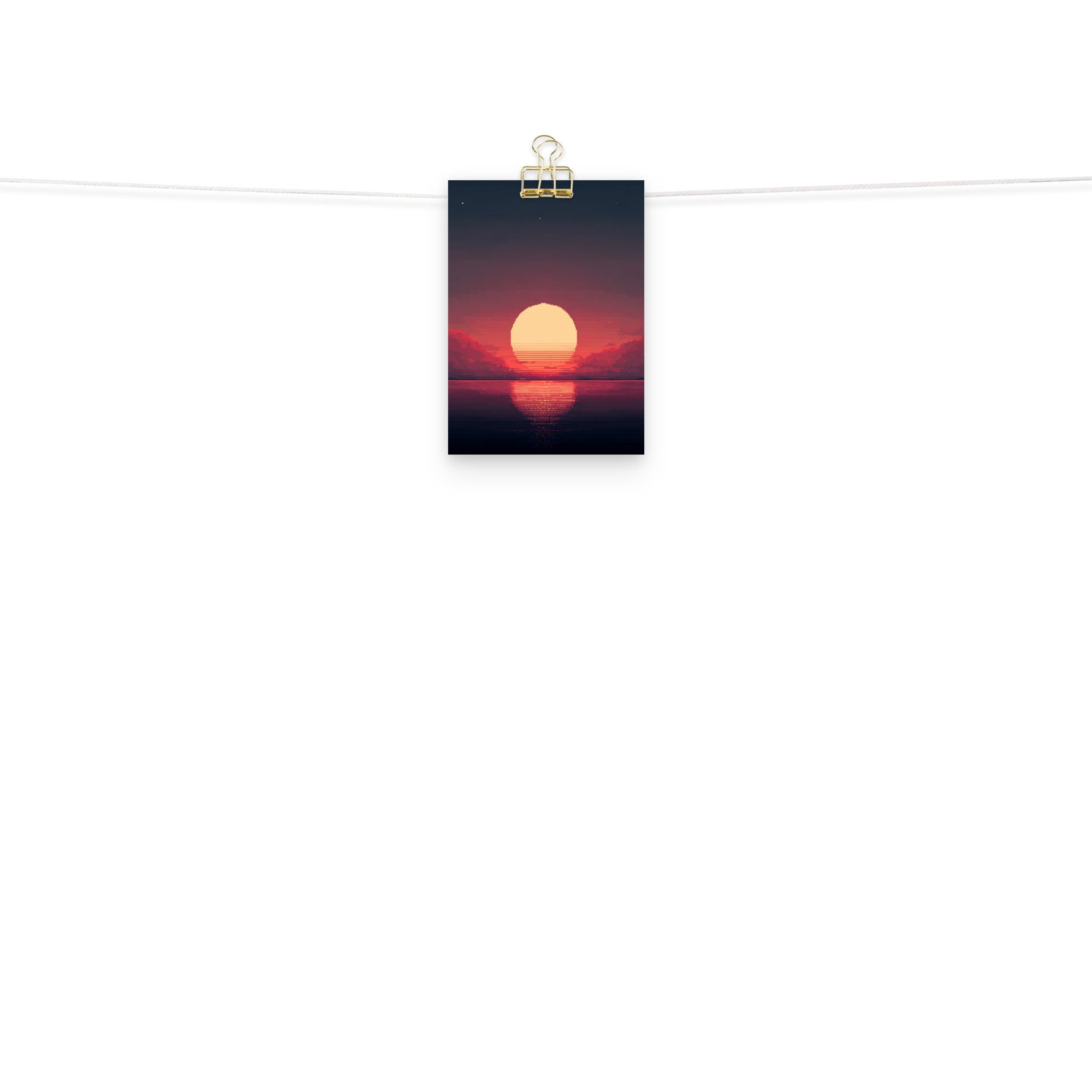 Pixel Dawn 8-bit retro gaming poster framed scale view gallery wall
