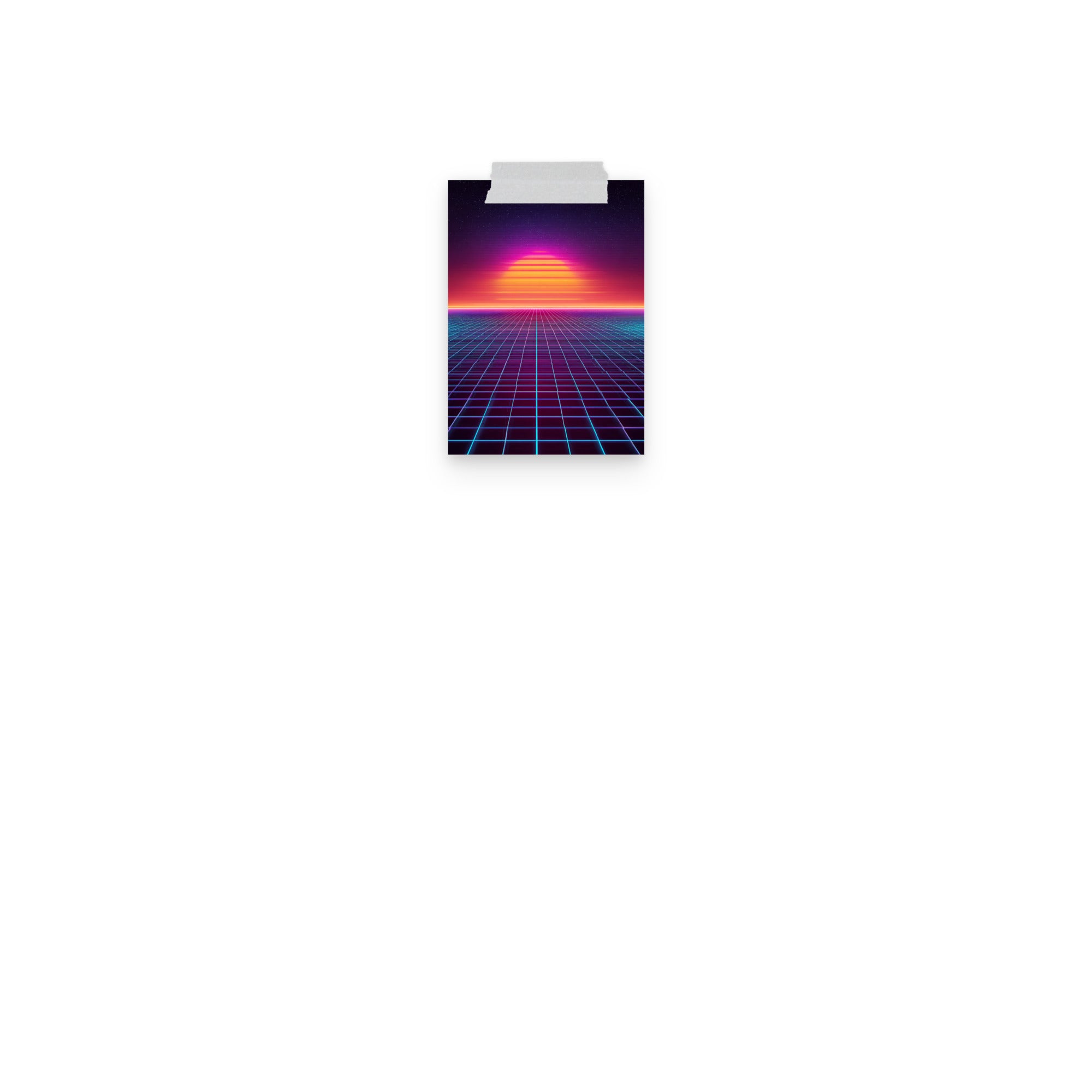 Neon Grid Runner synthwave gaming poster framed scale view gallery wall