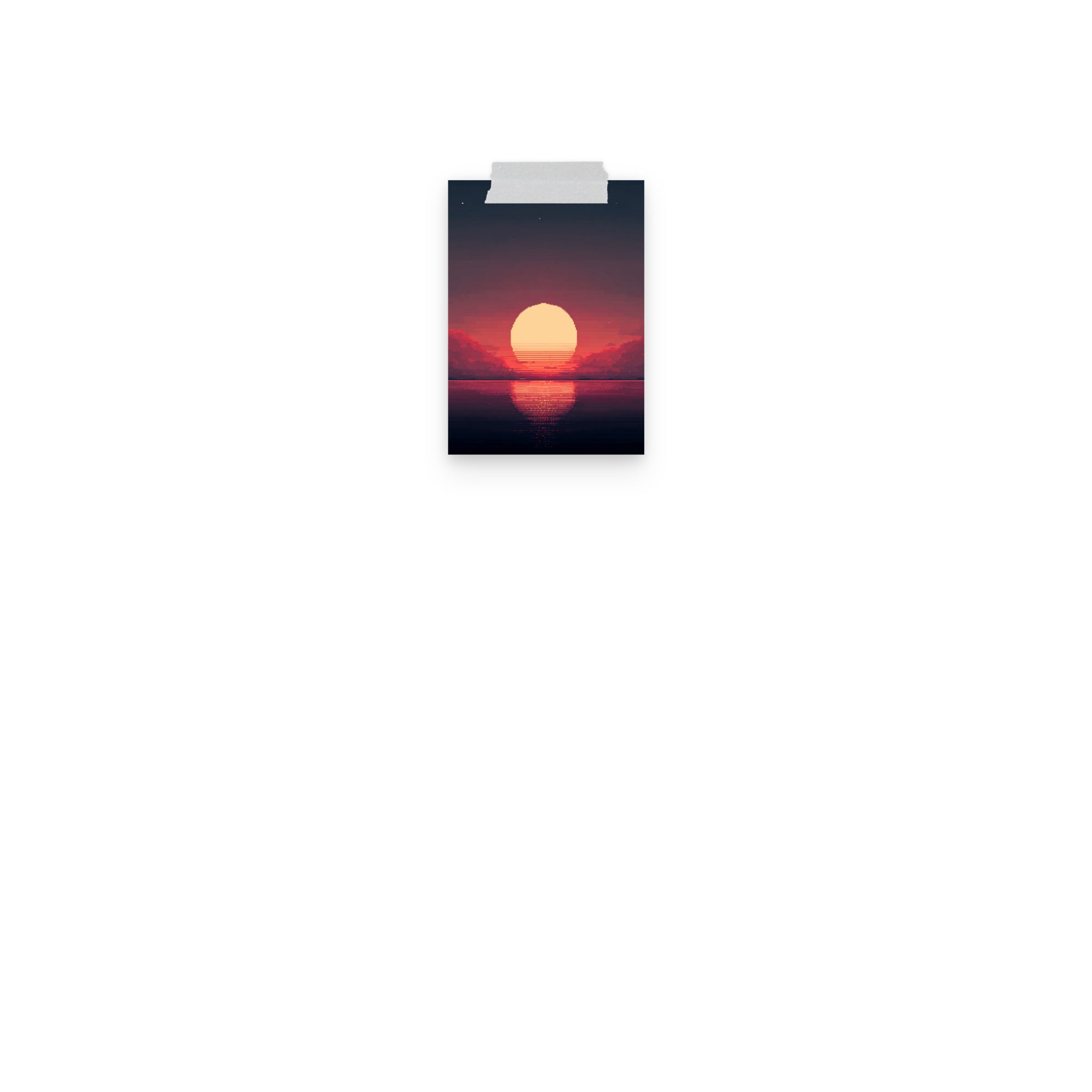 Pixel Dawn 8-bit retro gaming poster in retro gaming setup context