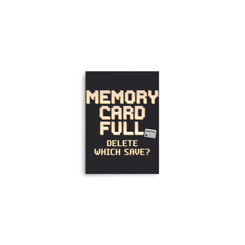 Memory Card Full retro gaming poster in retro gaming setup context
