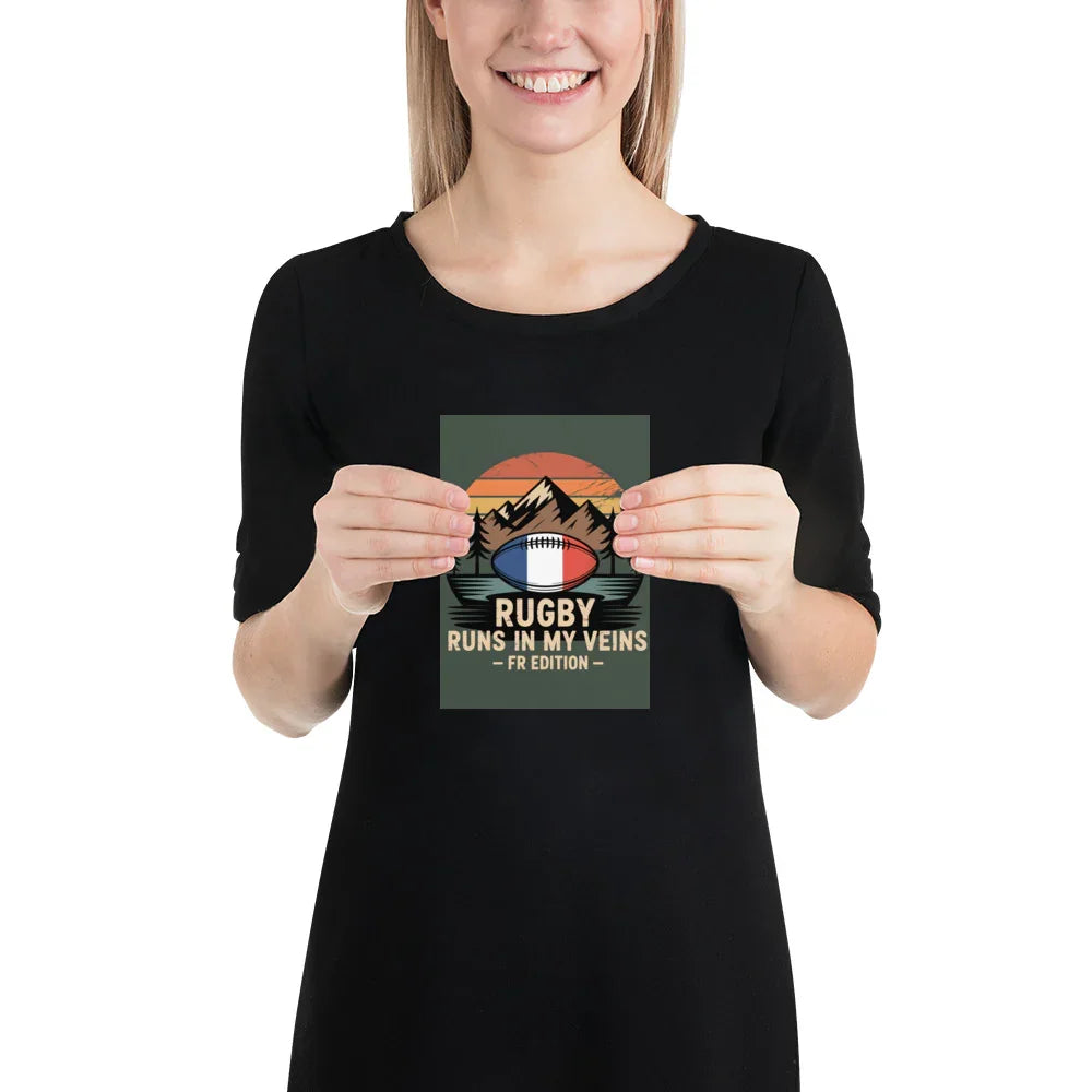 Rugby Runs in My Veins – France Poster (Midnight Edition) - RaZits