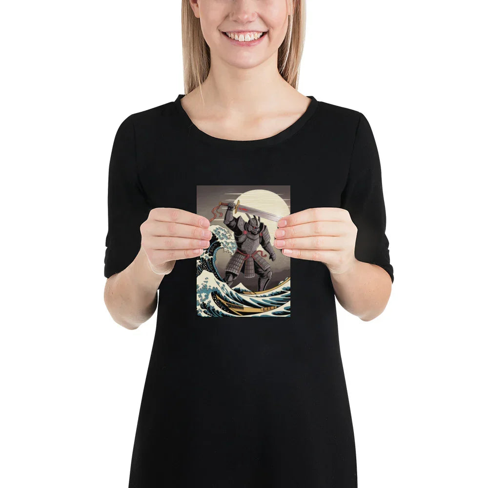 Cyber Samurai Wall Art – Katana Artwork Inspired by Japanese Wave & Mythology - RaZits