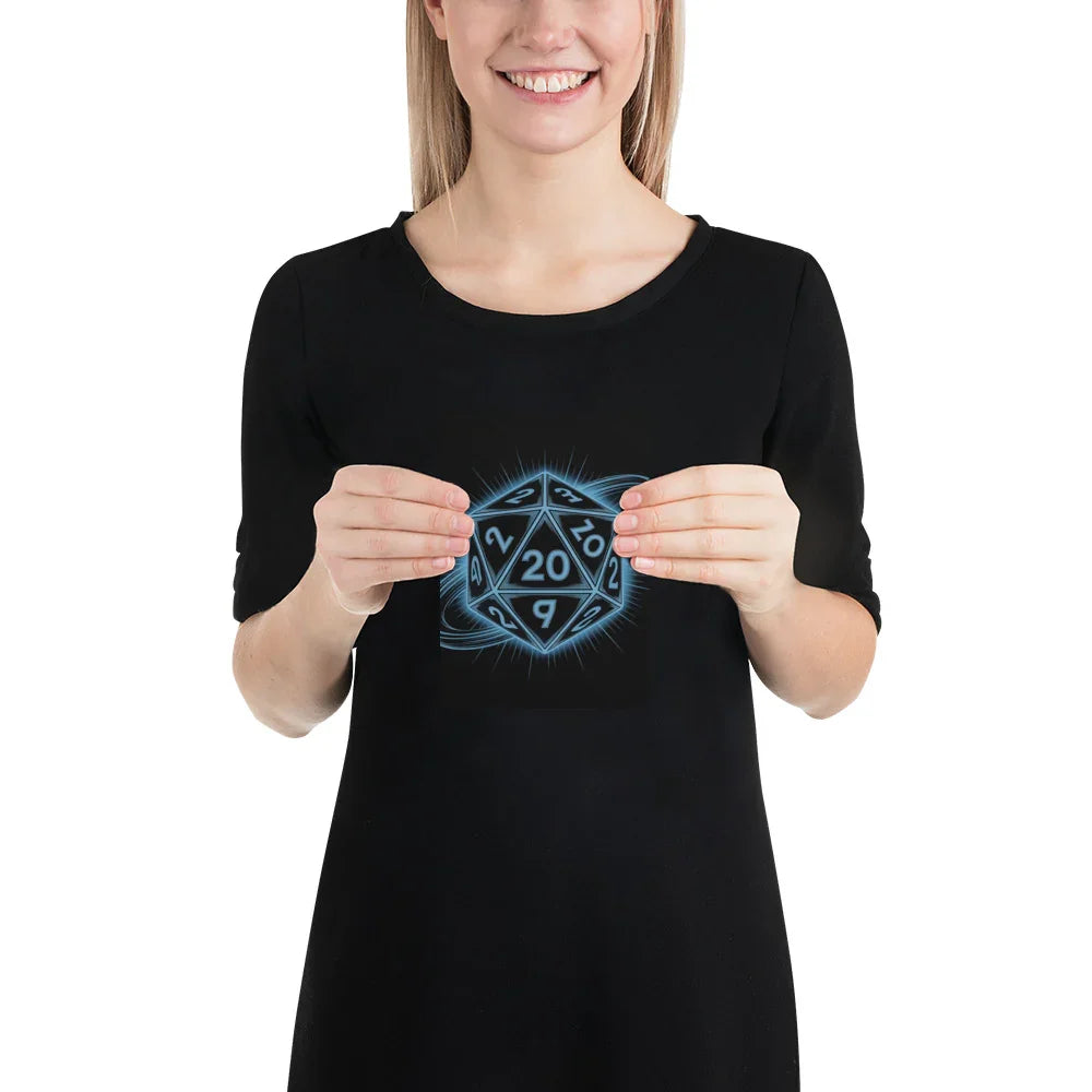 D20 Neon Dice Glow – Tabletop RPG Wall Art for Gaming Rooms - RaZits