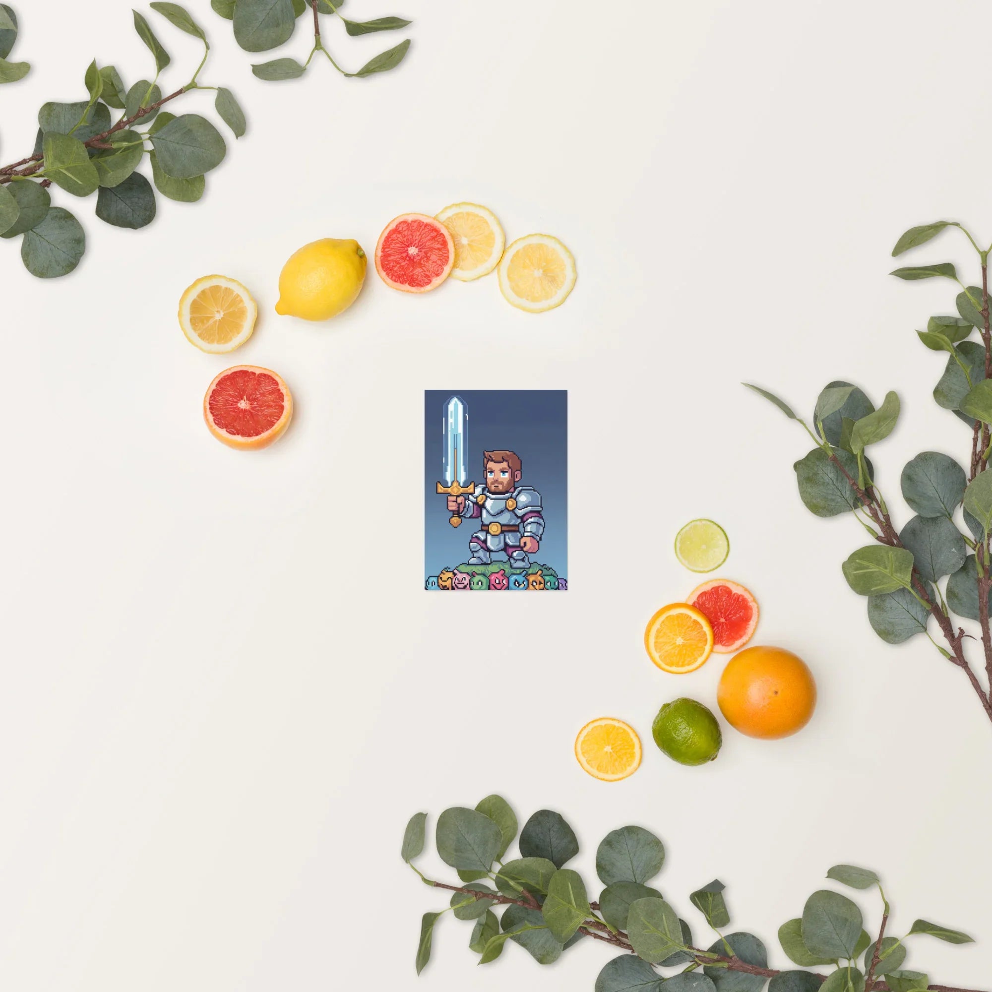 Pixel Knight – Fantasy Gaming Poster in Retro Pixel Art Style for Gamer Wall Decor - RaZits