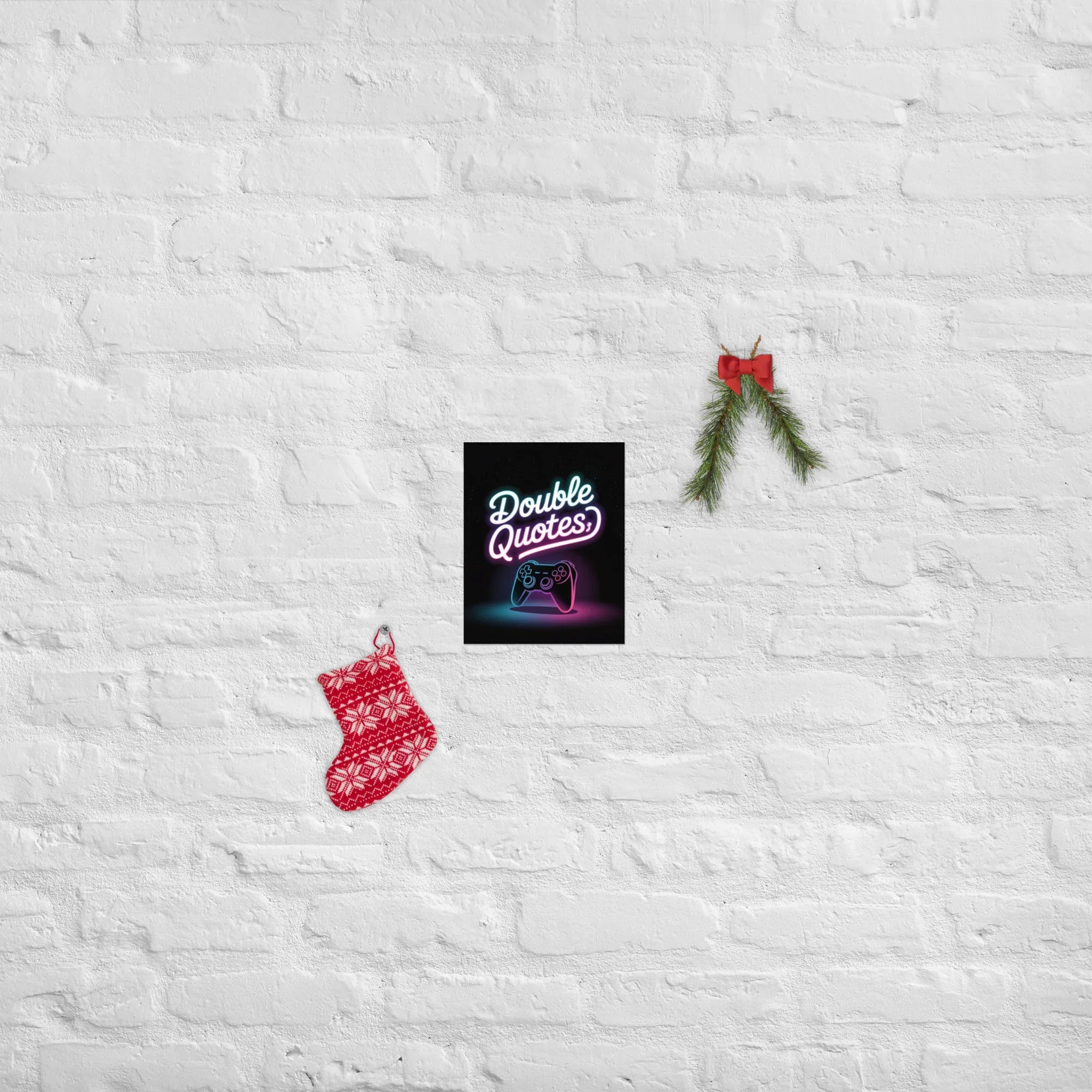 Double Quotes – Neon Gaming Controller Poster - RaZits