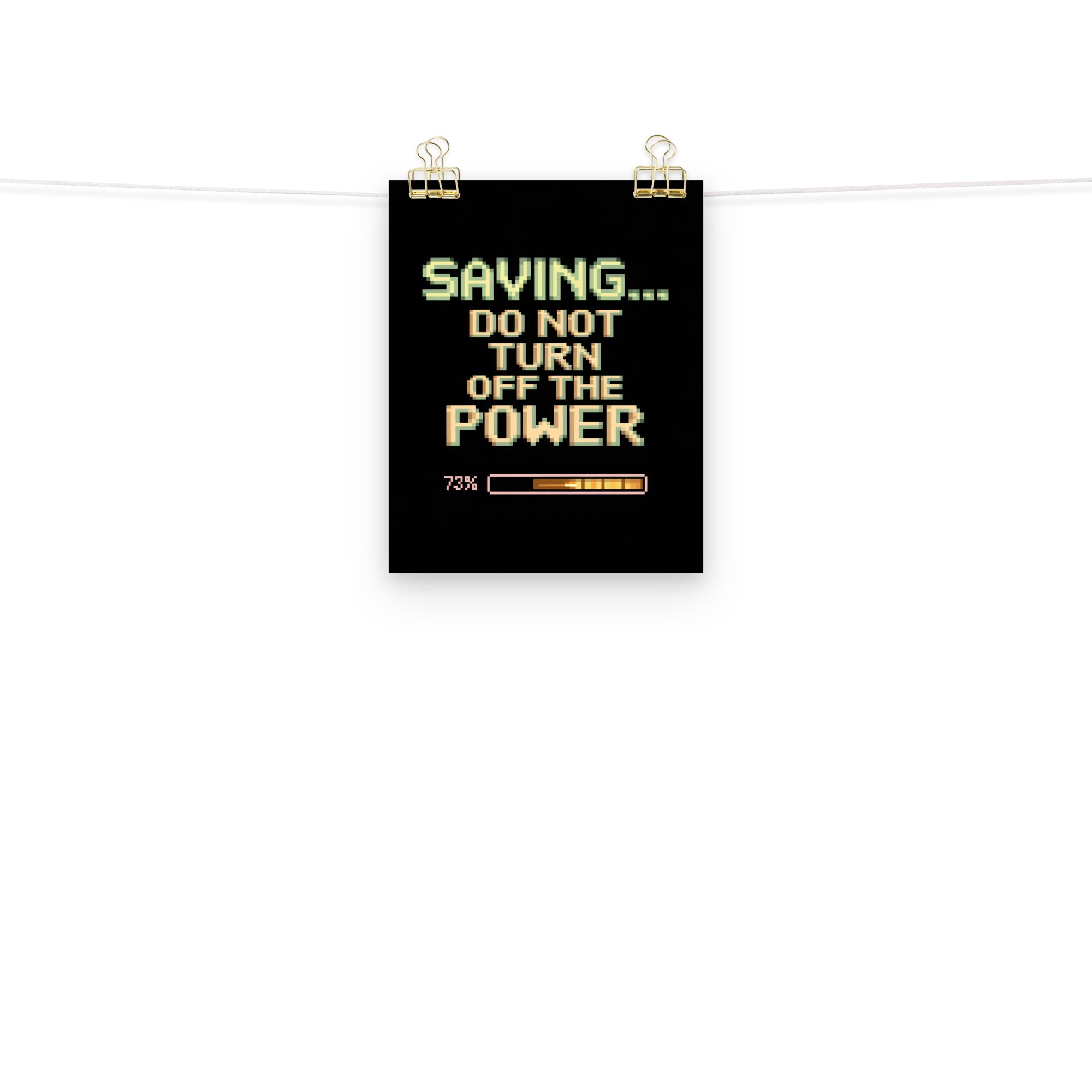 Save Point retro gaming poster framed scale view gallery wall