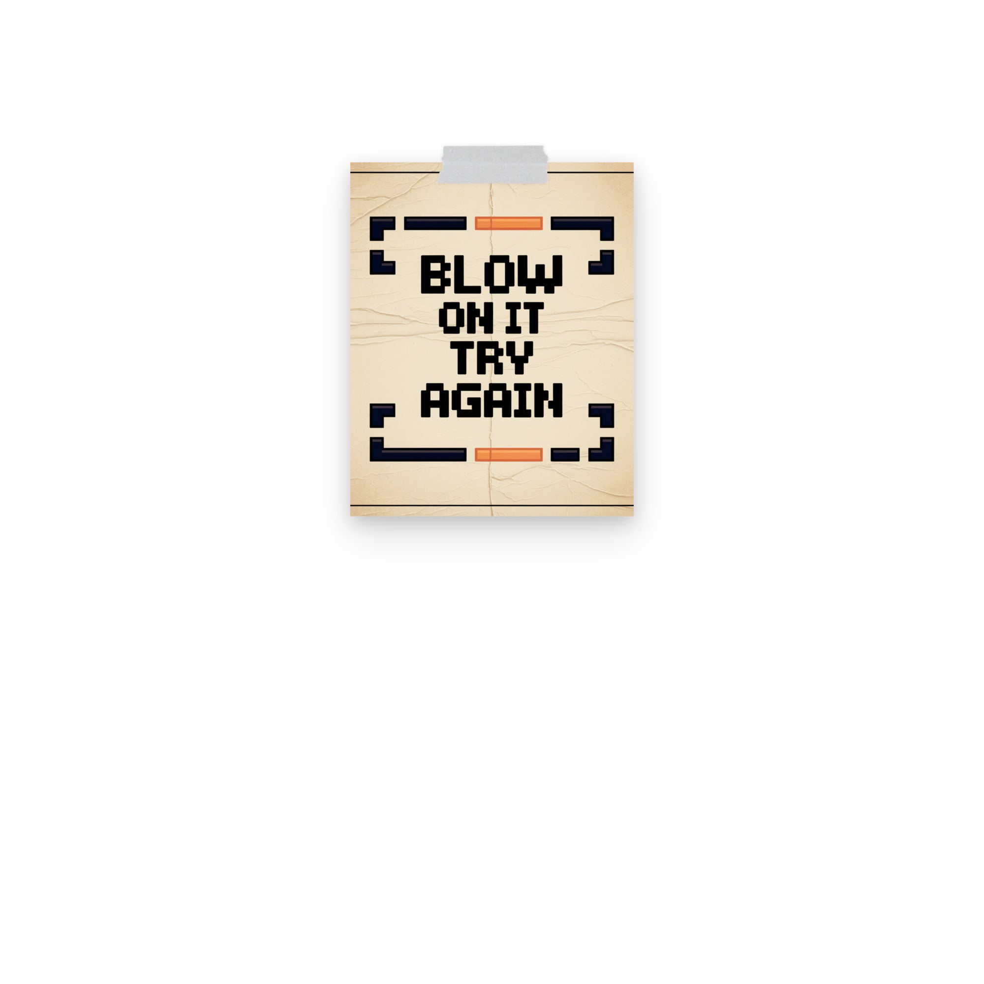 Blow and Pray retro gaming poster in retro gaming setup context