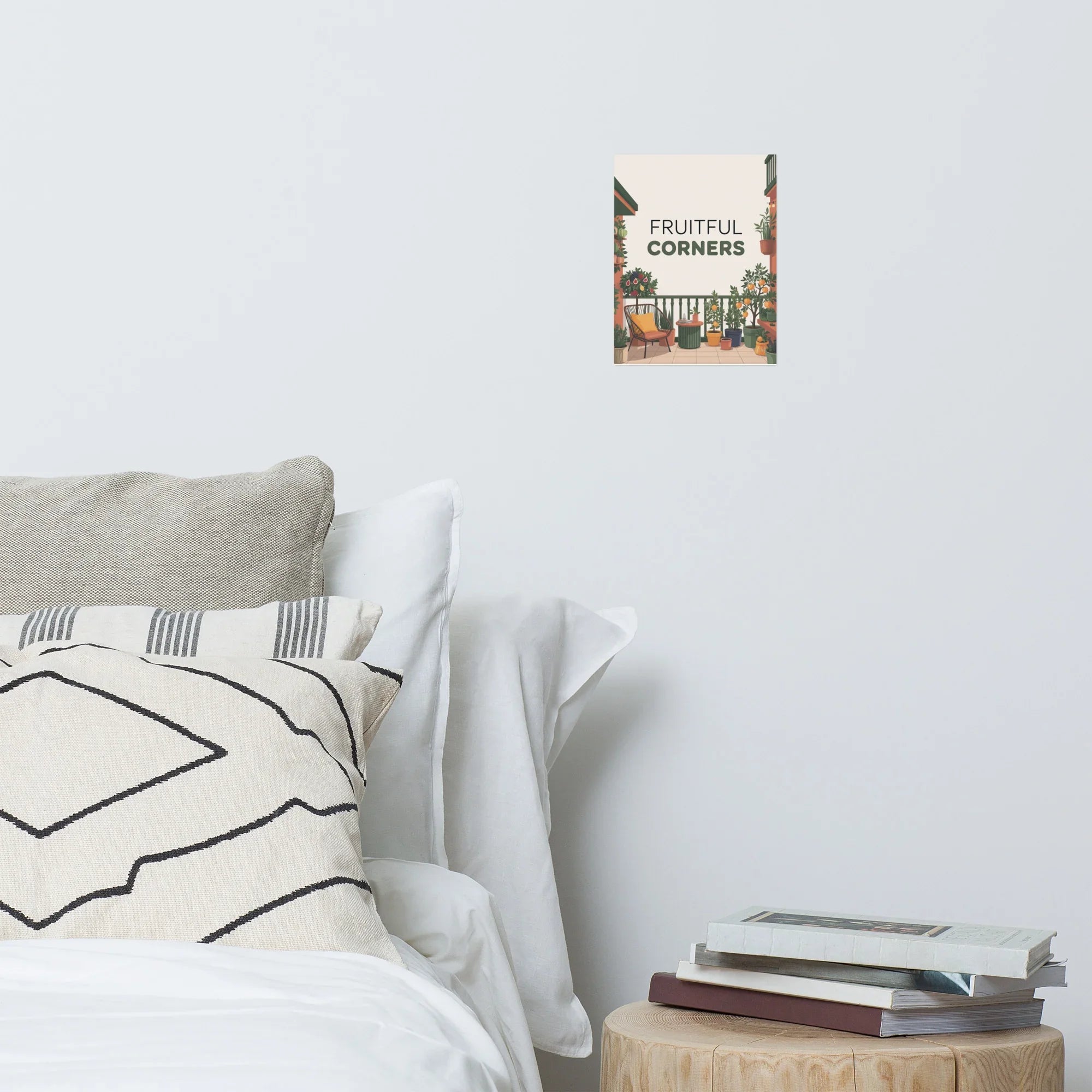 Fruitful Balcony Art Print – Citrus Garden on the Terrace Poster - RaZits