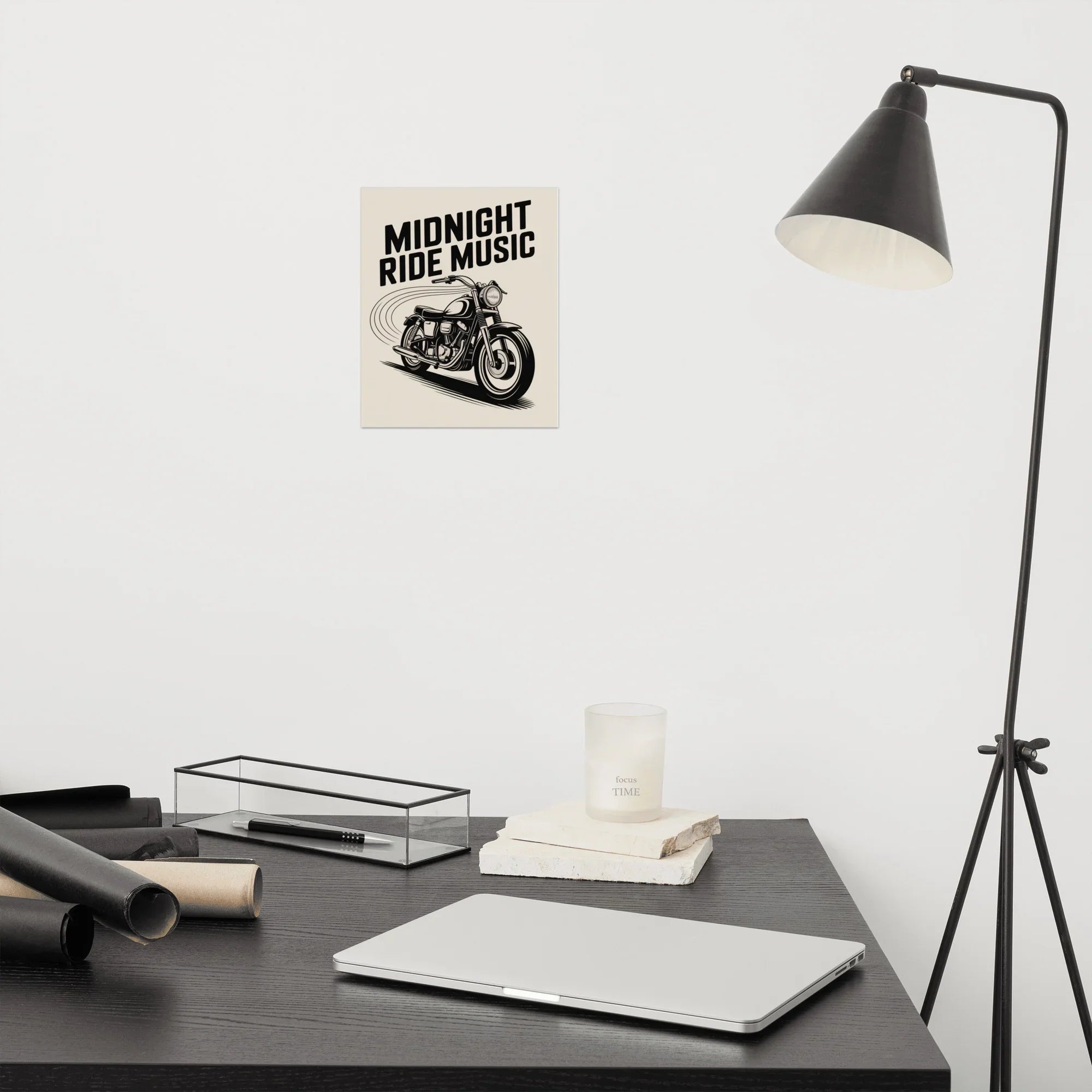 Midnight Ride Music Poster – Vintage Motorcycle Soundwave - RaZits