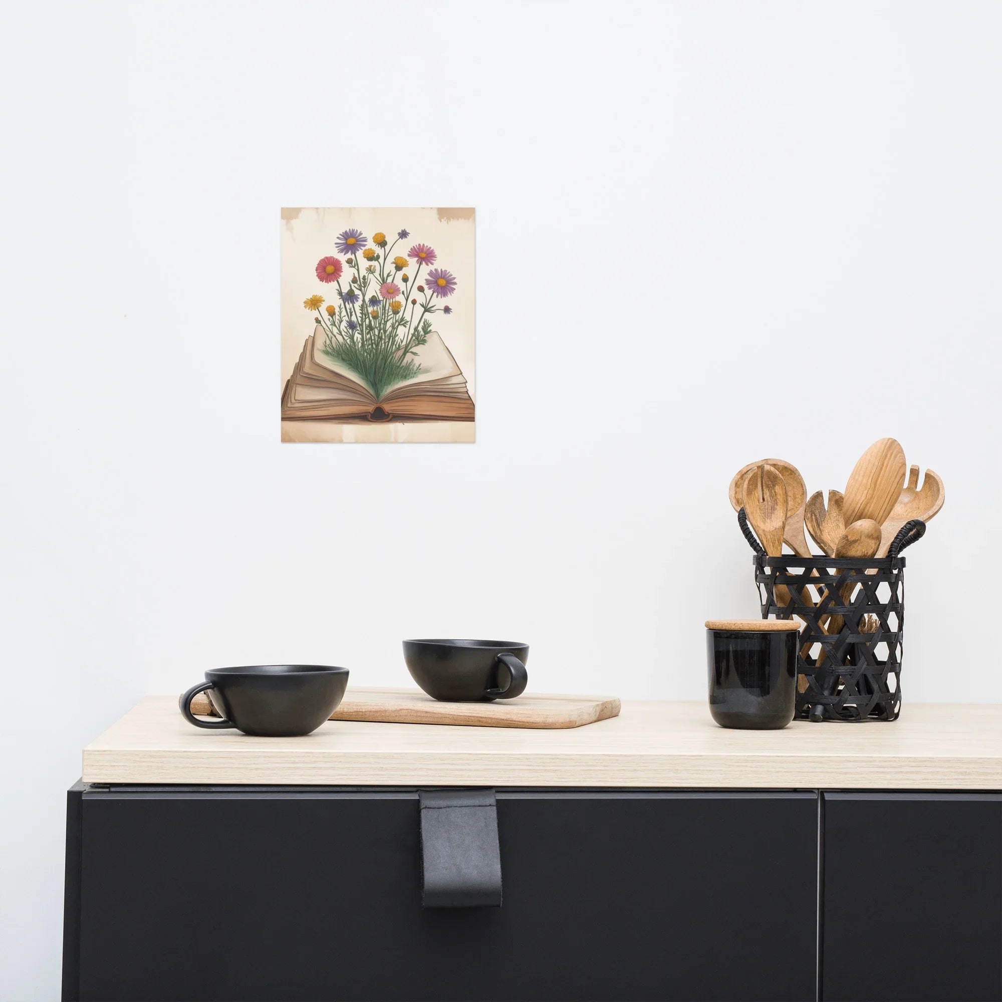 Floral Book Bloom Poster – Botanical Reading Wall Art - RaZits