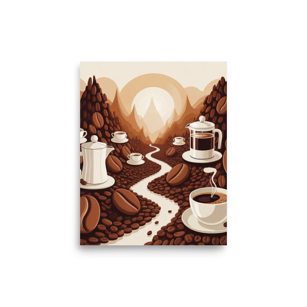 Coffee Valley Wall Art – Surreal Coffee Landscape - RaZits