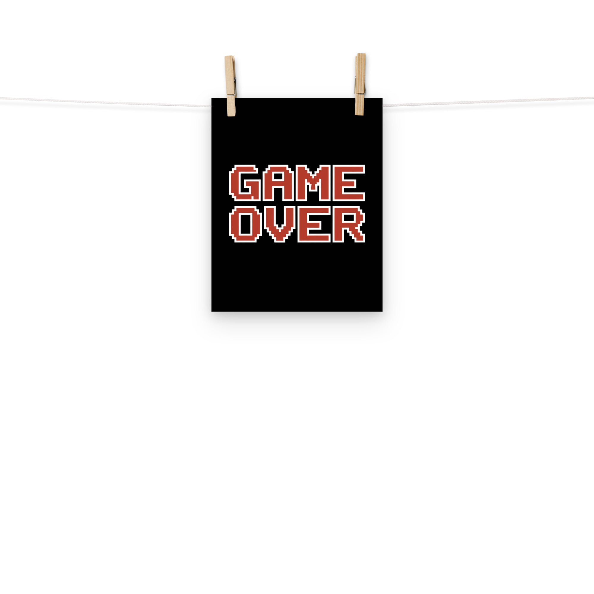 Game Over Man vintage retro gaming poster close-up 189gsm matte texture detail