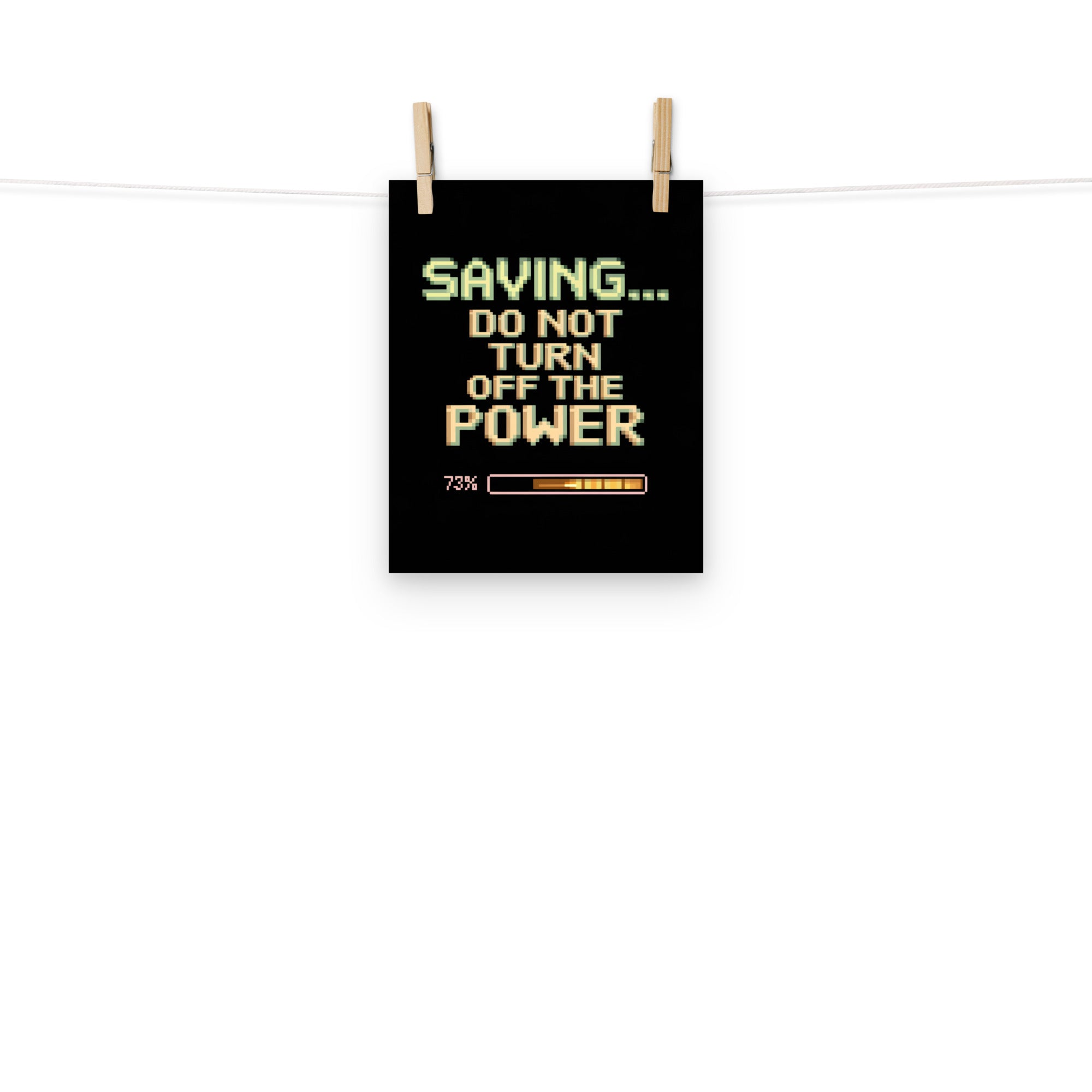 Save Point retro gaming poster close-up 189gsm matte texture detail