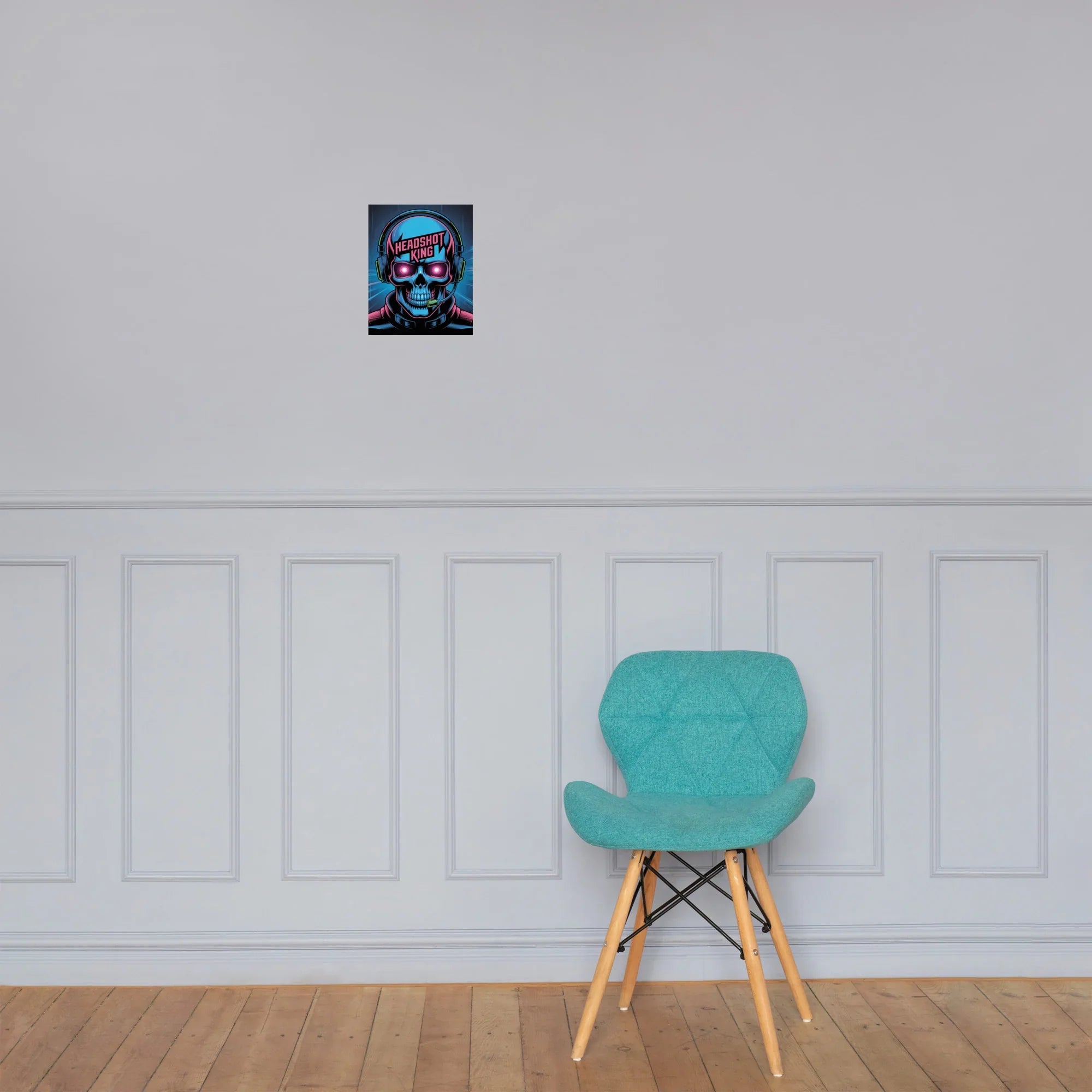Headshot King – Cyberpunk Gamer Art for Futuristic Esports Room Decor - RaZits