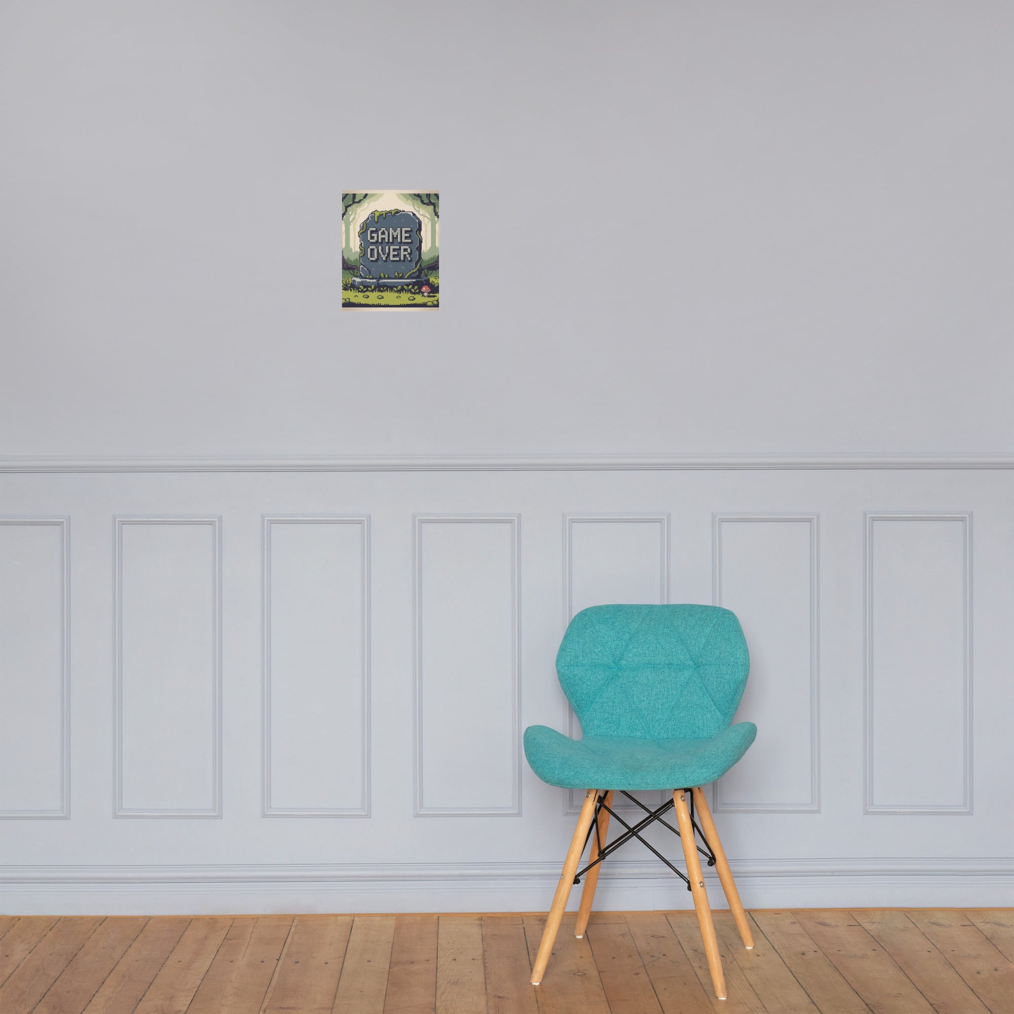 Epitaph in 8-Bit pixel forest poster in retro gaming setup context