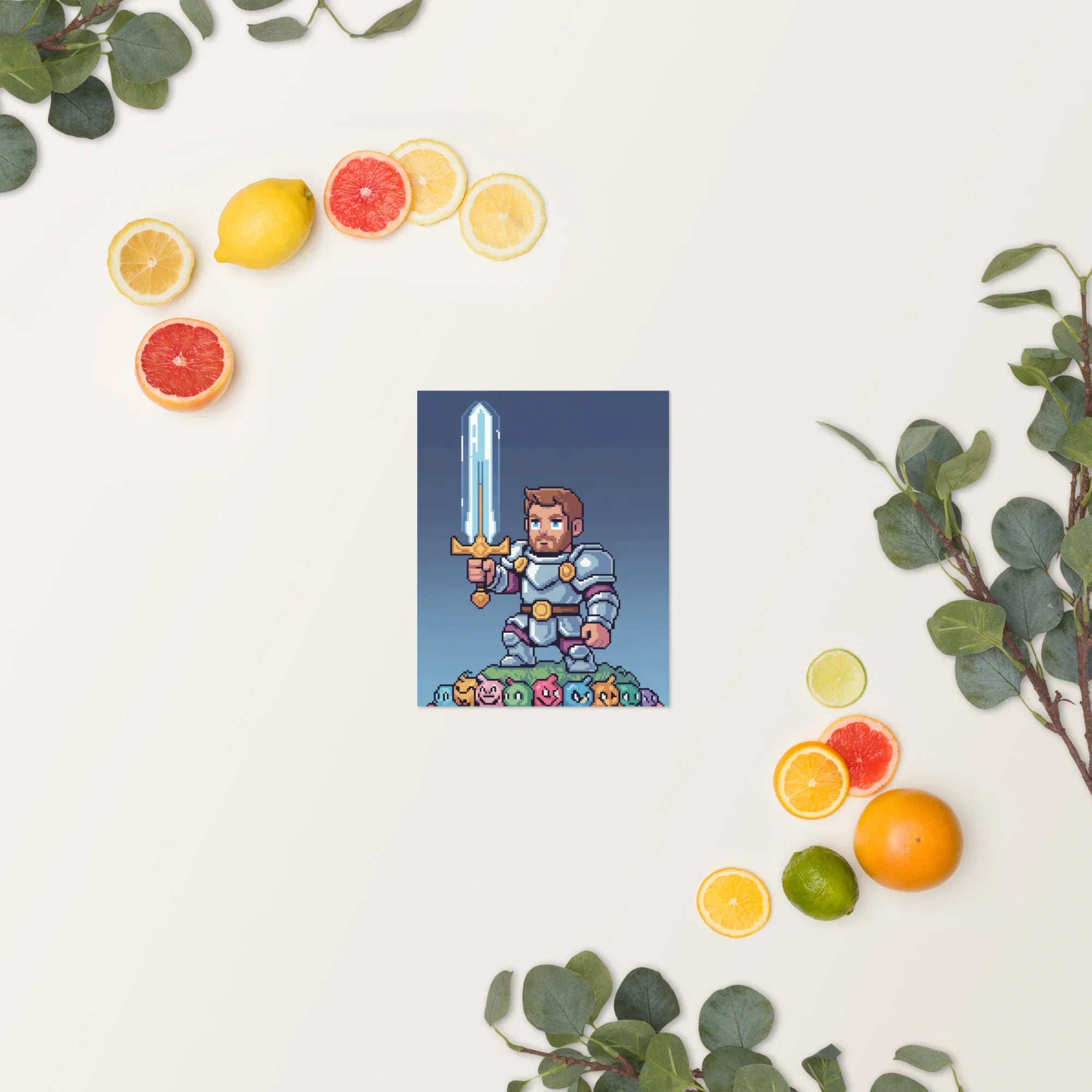 Pixel Knight – Fantasy Gaming Poster in Retro Pixel Art Style for Gamer Wall Decor - RaZits