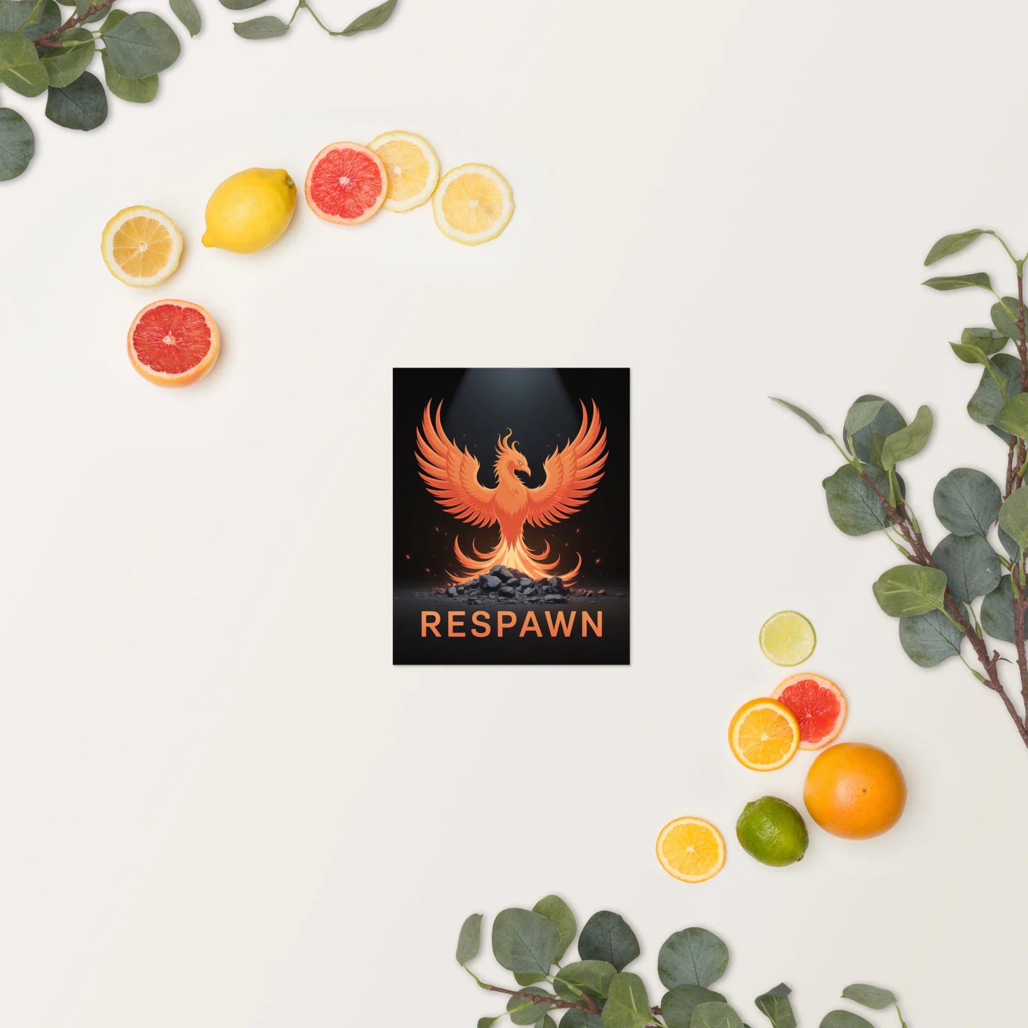 RESPAWN – Phoenix Rebirth Motivational Gaming Poster - RaZits