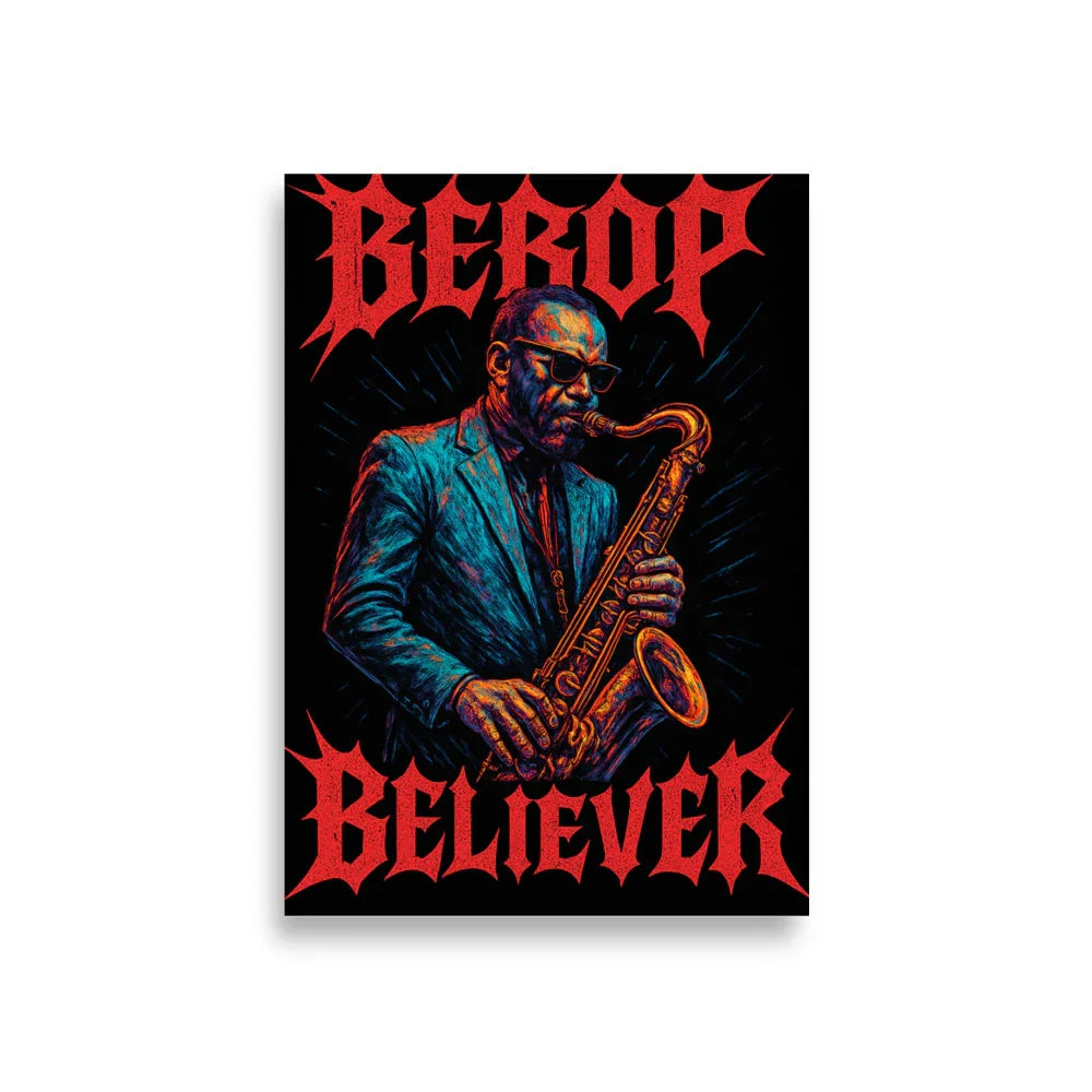 Bebop Believer Poster – Cool Sax Solo in Bold Colors - RaZits