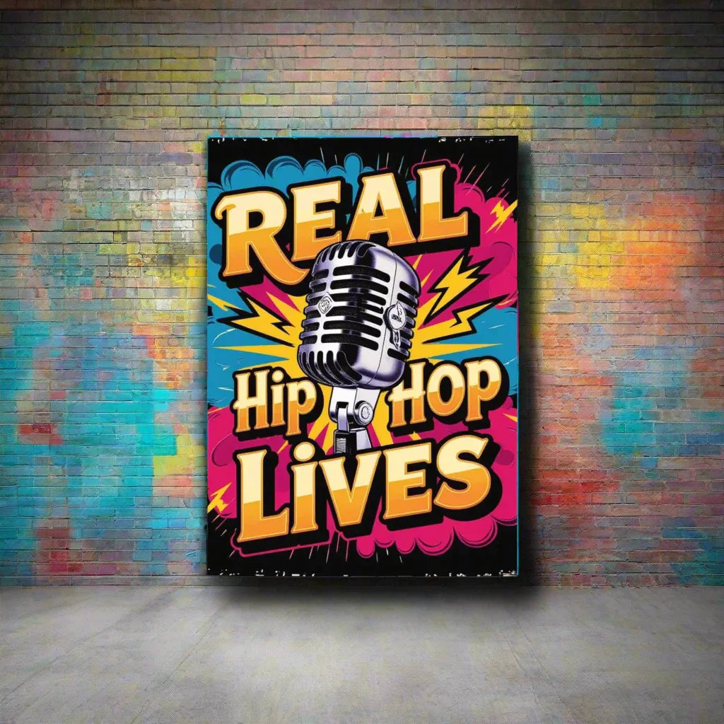 Real Hip Hop Lives Poster – Vintage Mic Boom Art - RaZits