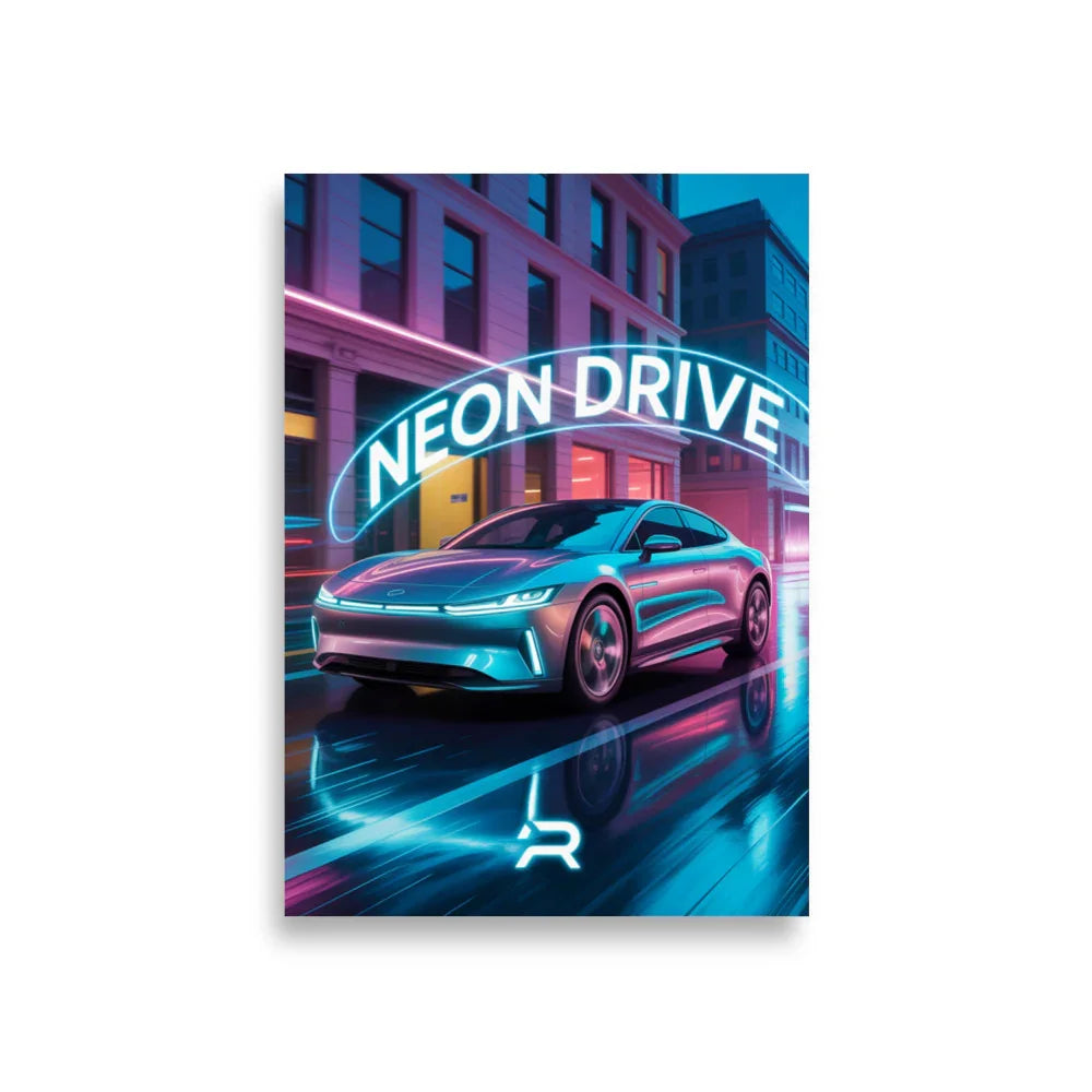 Neon Drive Poster – Retro Futuristic Synthwave Vibes - RaZits