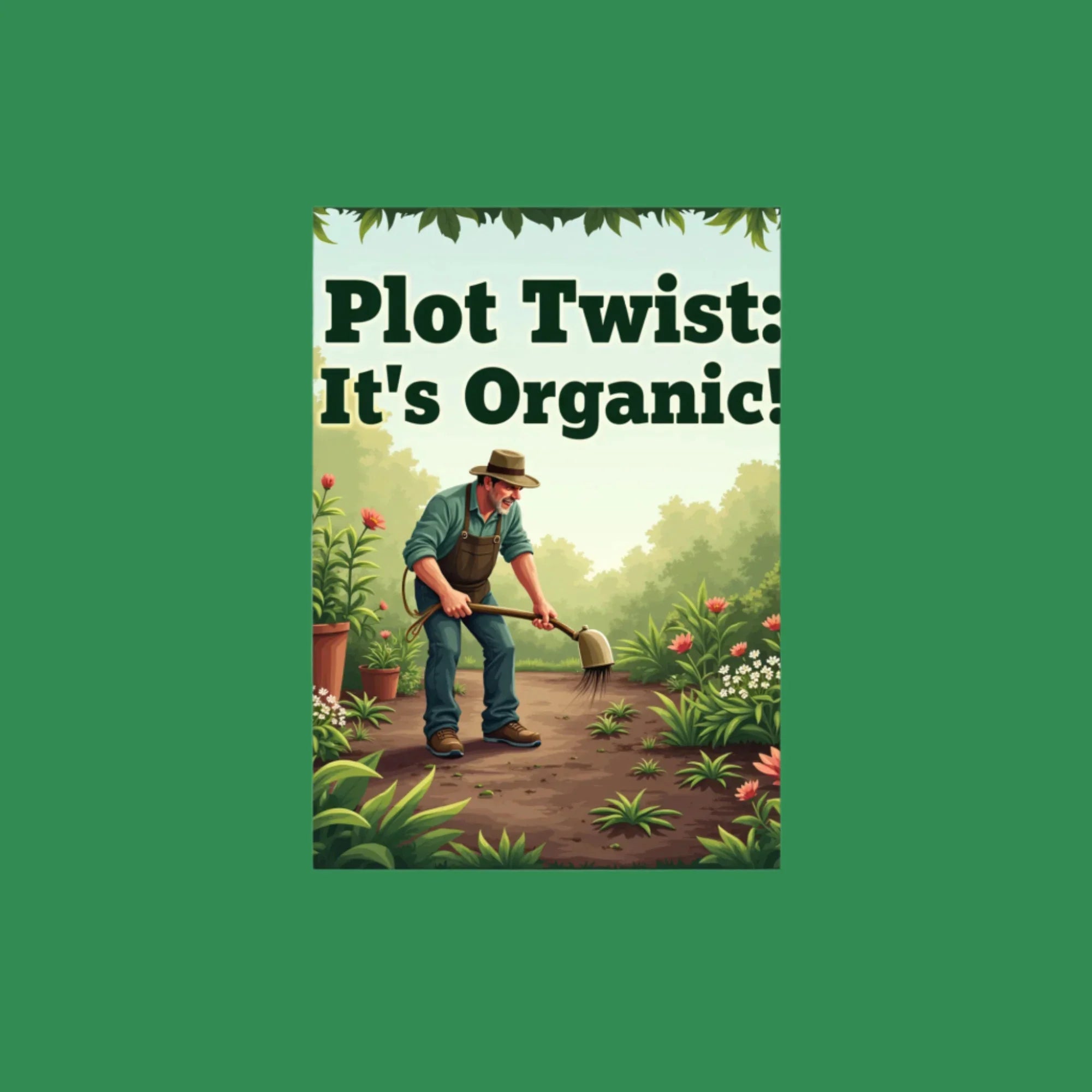 Organic Garden Art Print – Humorous Farmer Floral Poster - RaZits