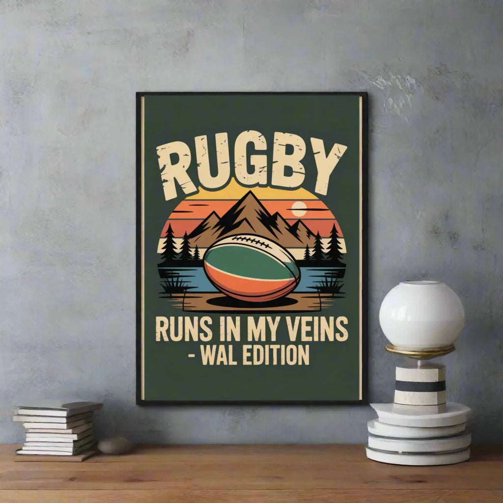 Rugby Runs in My Veins – Wales Edition Poster - RaZits