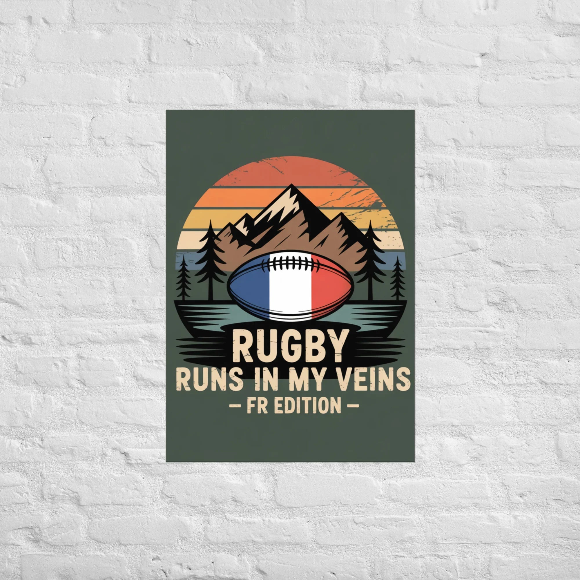 Rugby Runs in My Veins – France Poster (Midnight Edition) - RaZits
