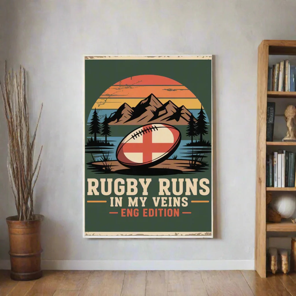 Rugby Runs in My Veins – England Edition Poster - RaZits