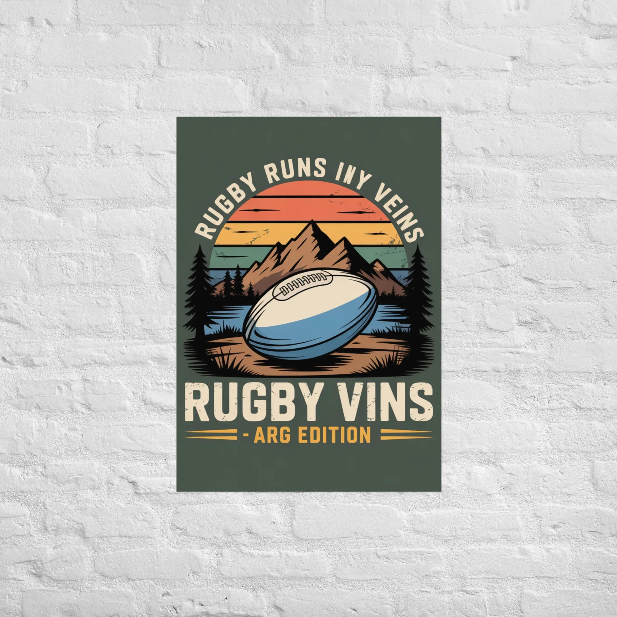 Argentina Rugby Poster – Retro Fan Wall Print - RaZits