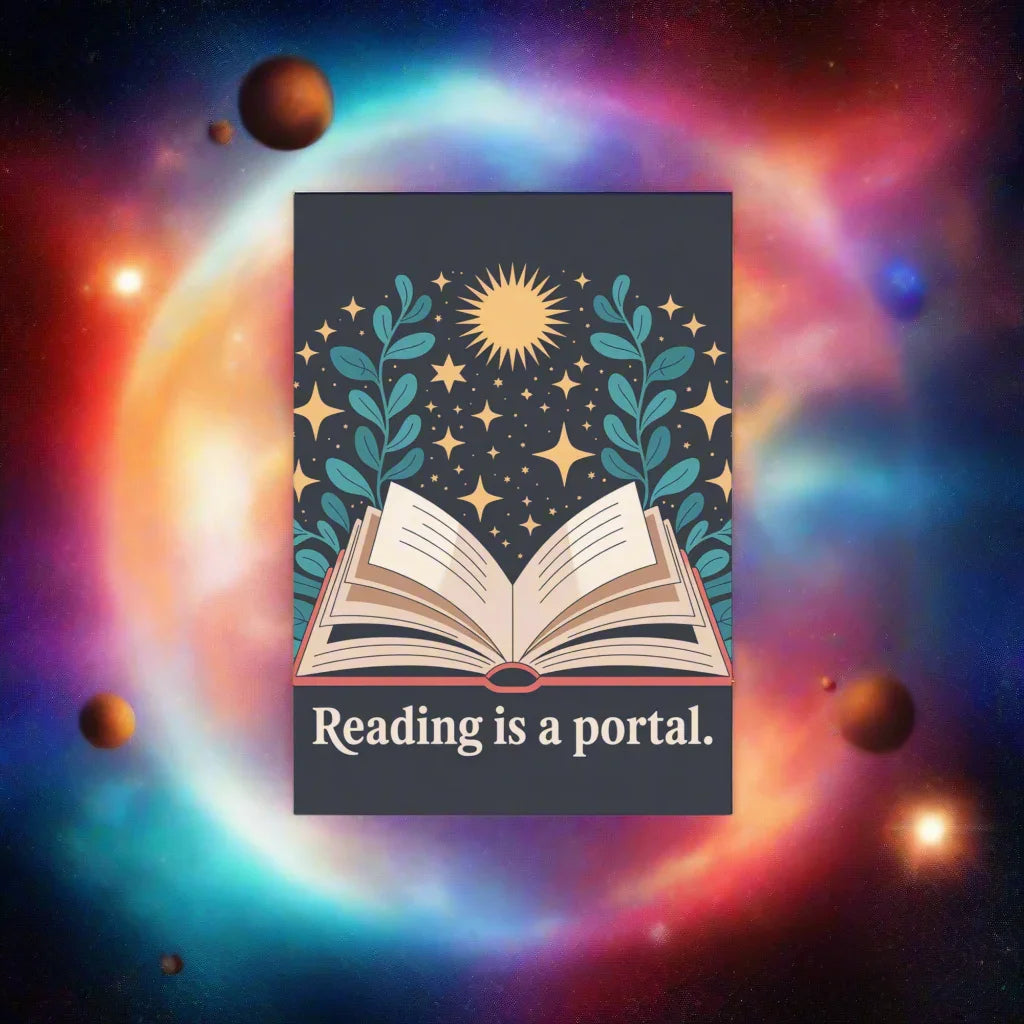 Reading Is a Portal Poster – Celestial Book Art Print - RaZits