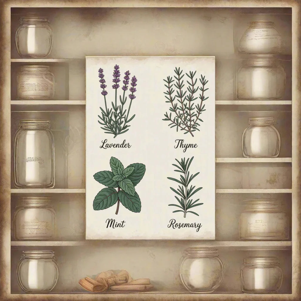 Herb Chart Poster – Vintage Botanical Wall Print - RaZits