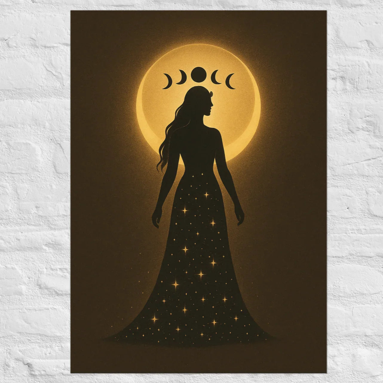 Triple Moon Goddess Poster – Divine Feminine Lunar Print - RaZits