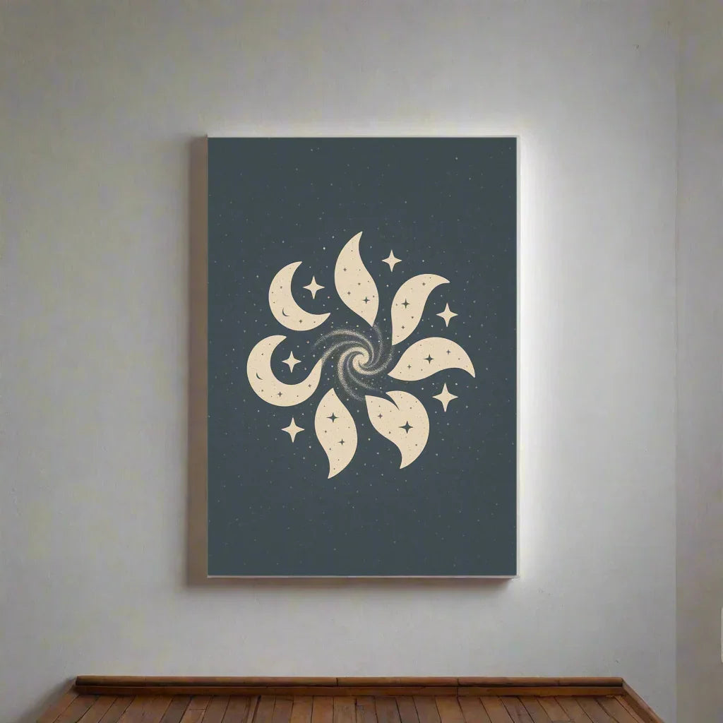 Celestial Spiral – Moon & Stars Pattern - RaZits