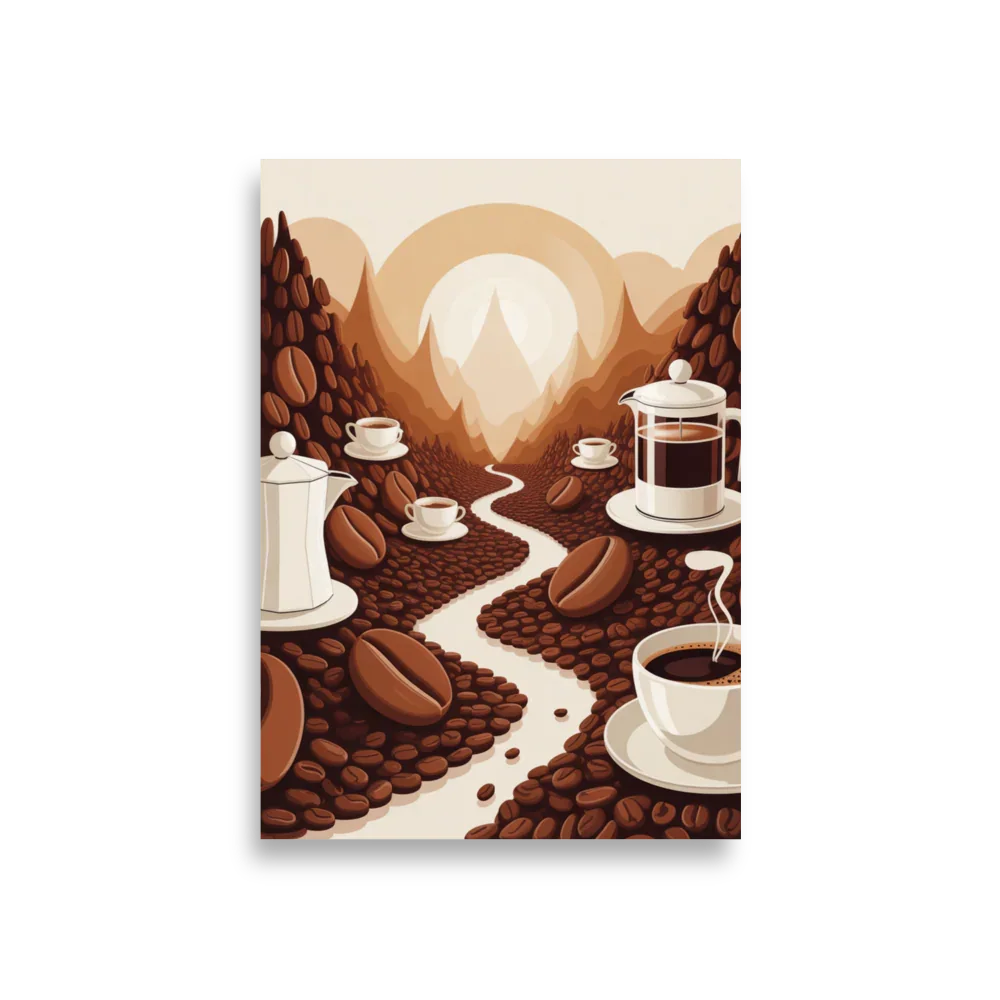 Coffee Valley Wall Art – Surreal Coffee Landscape - RaZits