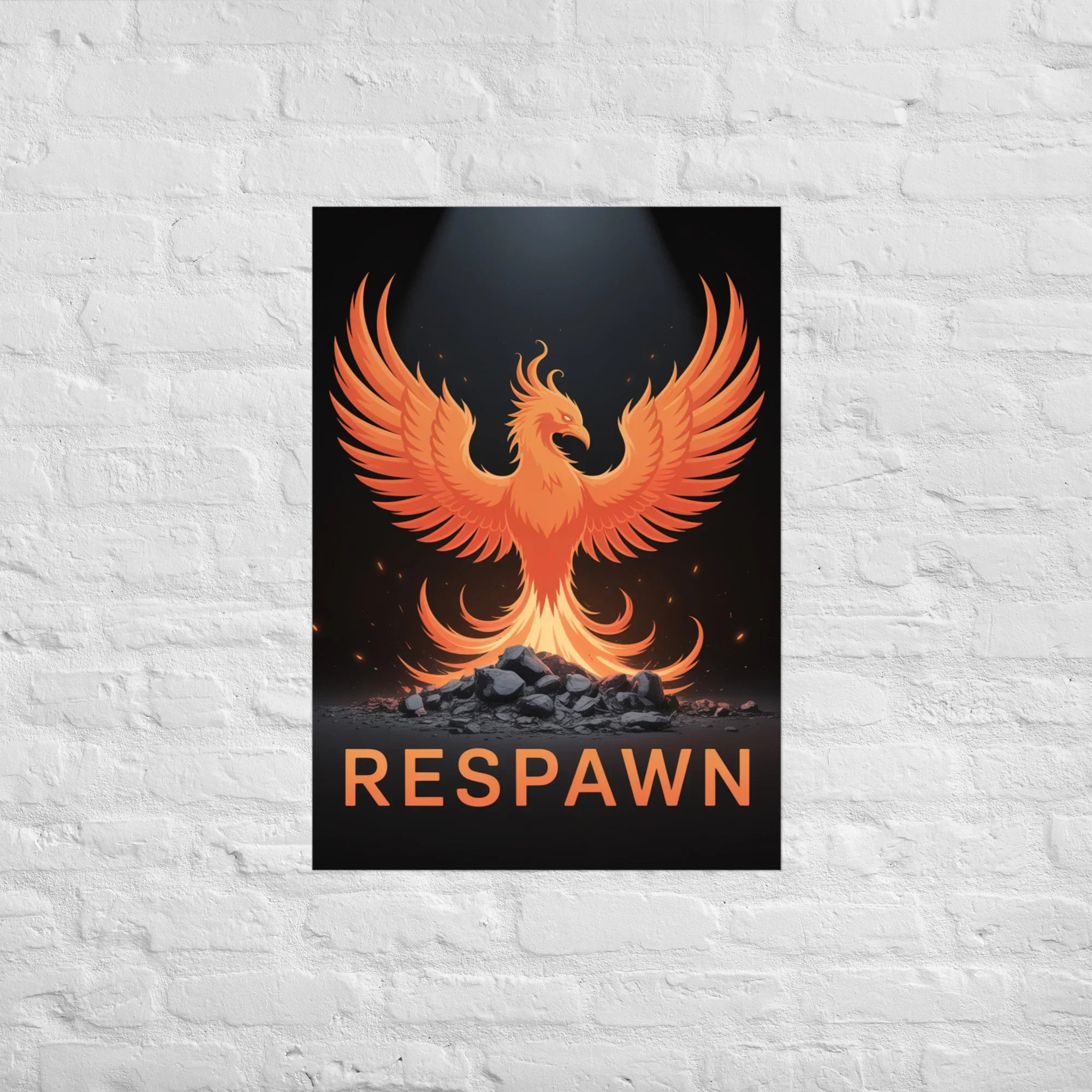 RESPAWN – Phoenix Rebirth Motivational Gaming Poster - RaZits