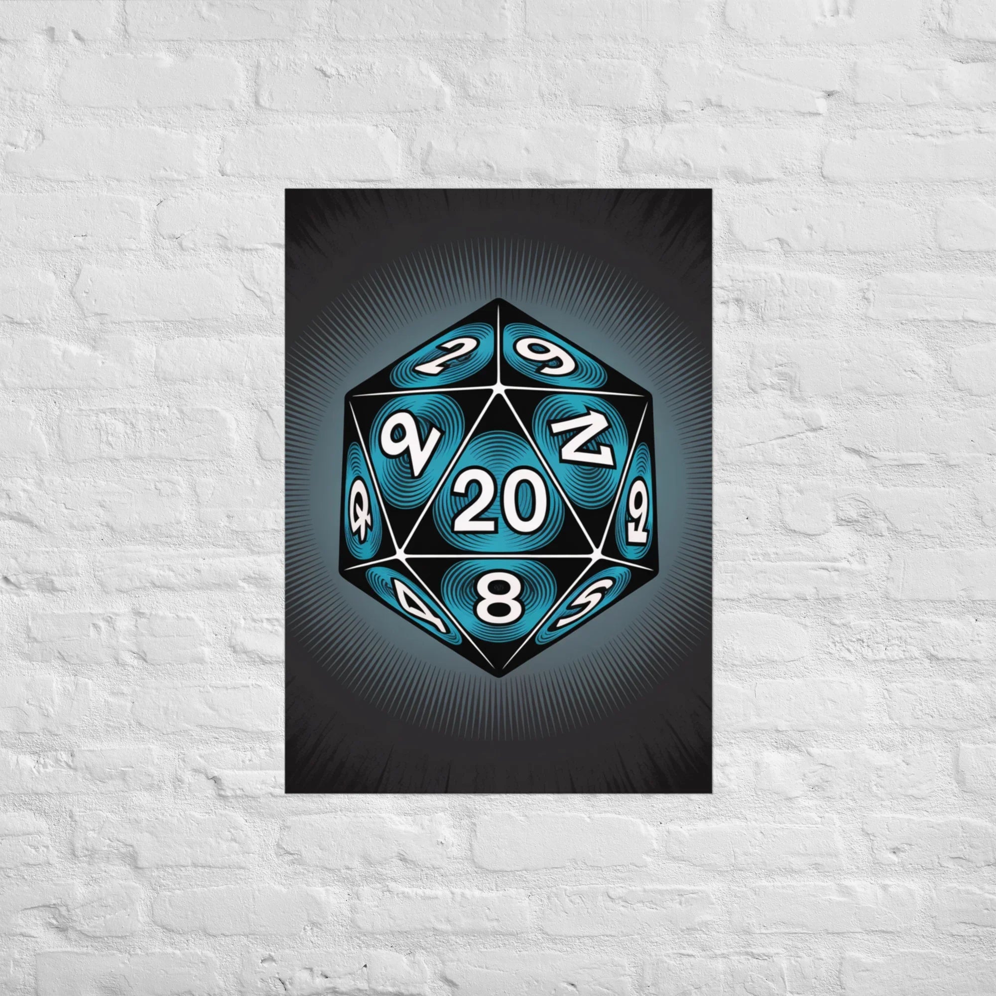 Roll For Glory – D20 Dice Art Poster for RPG Fans and Dungeon Masters - RaZits